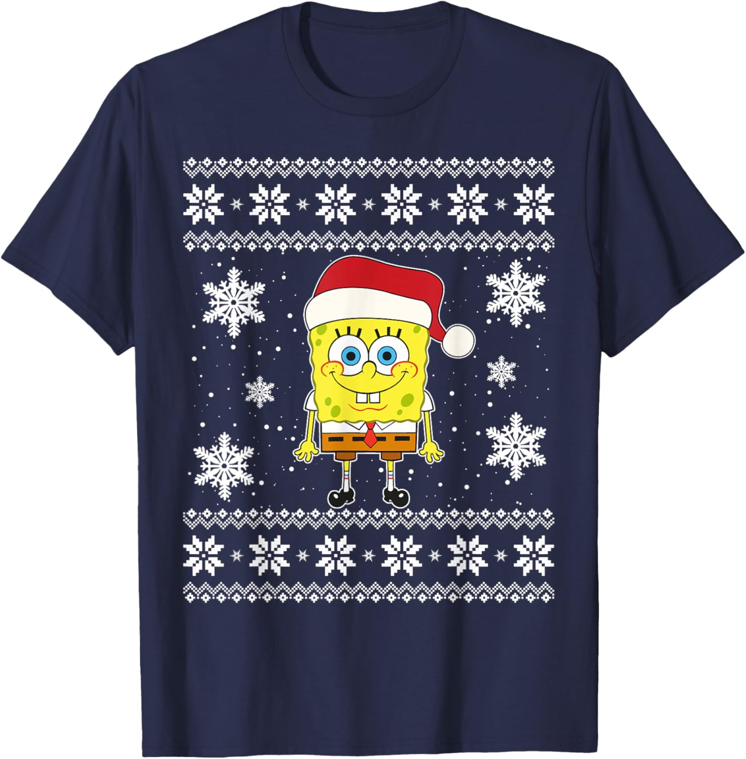 Mademark SpongeBob SquarePants Holiday Christmas Graphic T-Shirt for Fun - 26