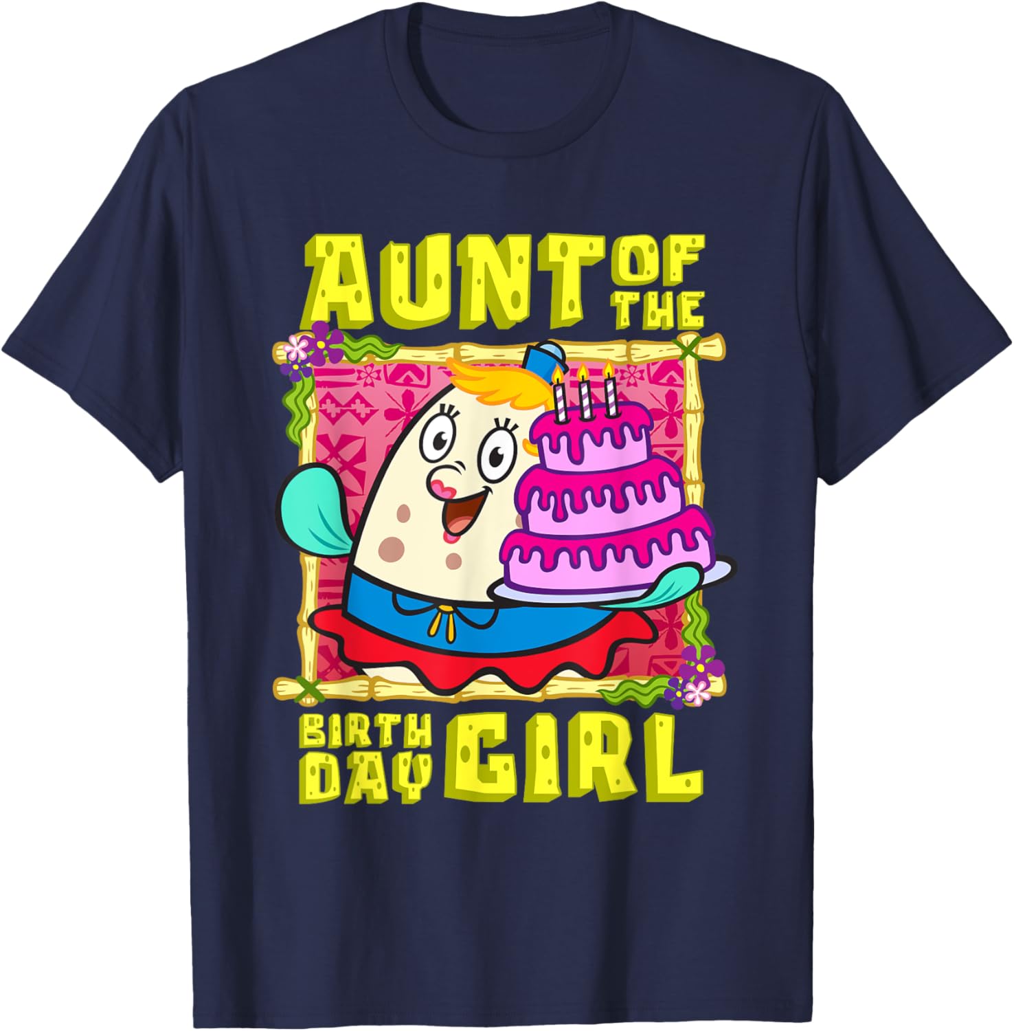 Mademark SpongeBob Aunt of the Birthday Girl Cake Match T-Shirt - 18