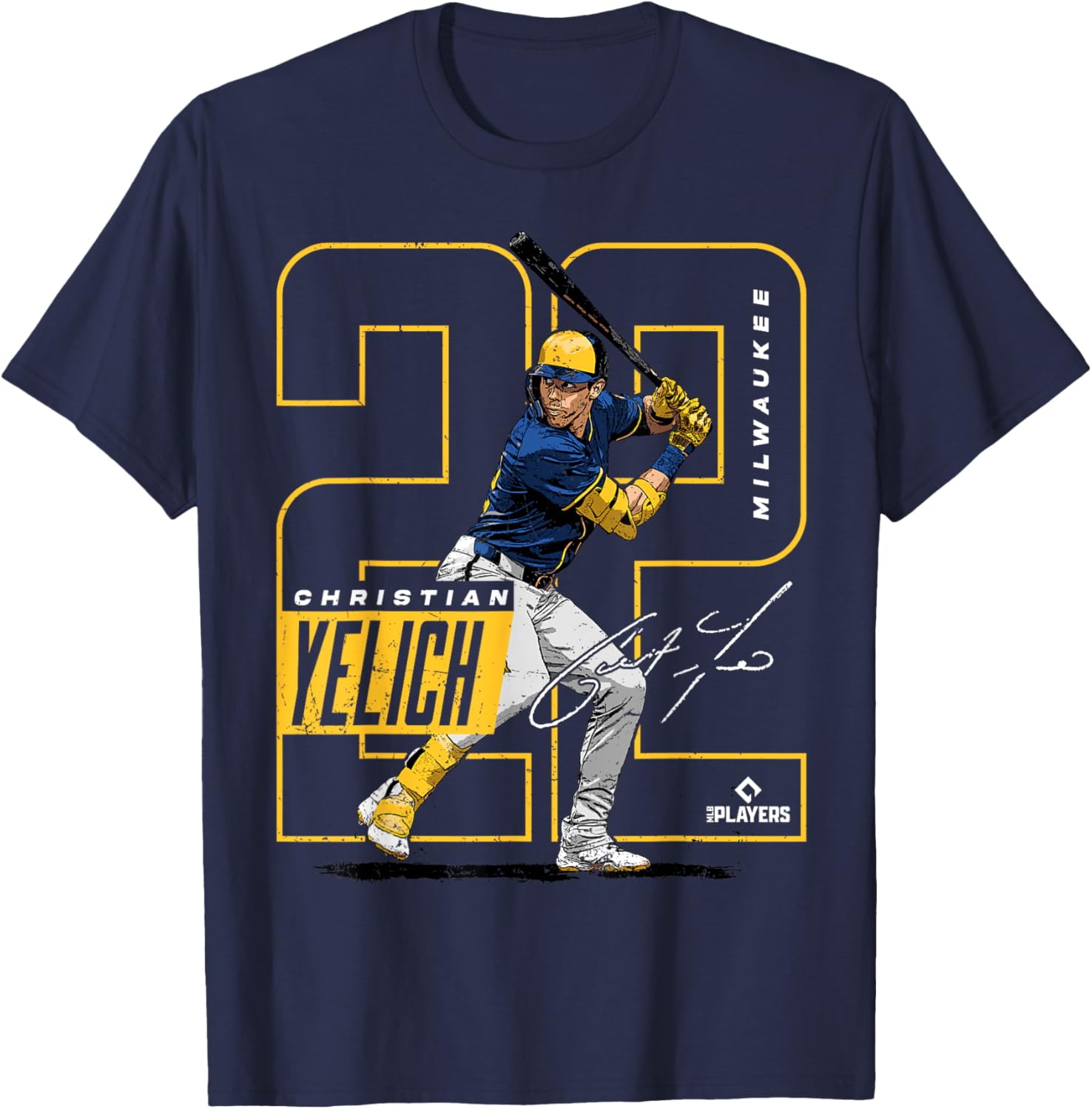 Christian Yelich Milwaukee Brewers T-Shirt for MLB Baseball Fans - 1