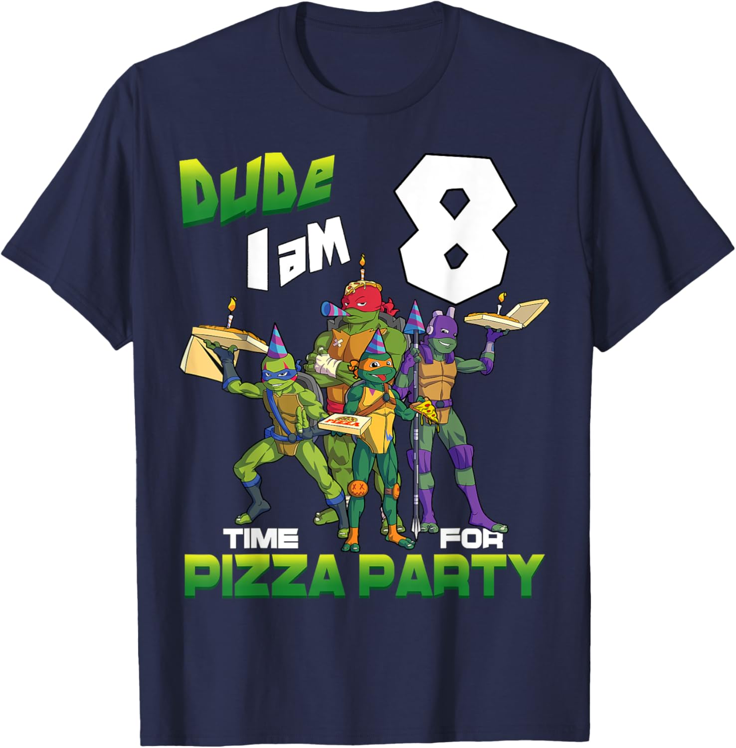 Mademark Teenage Mutant Ninja Turtles Pizza Party T-Shirt for Kids - 7
