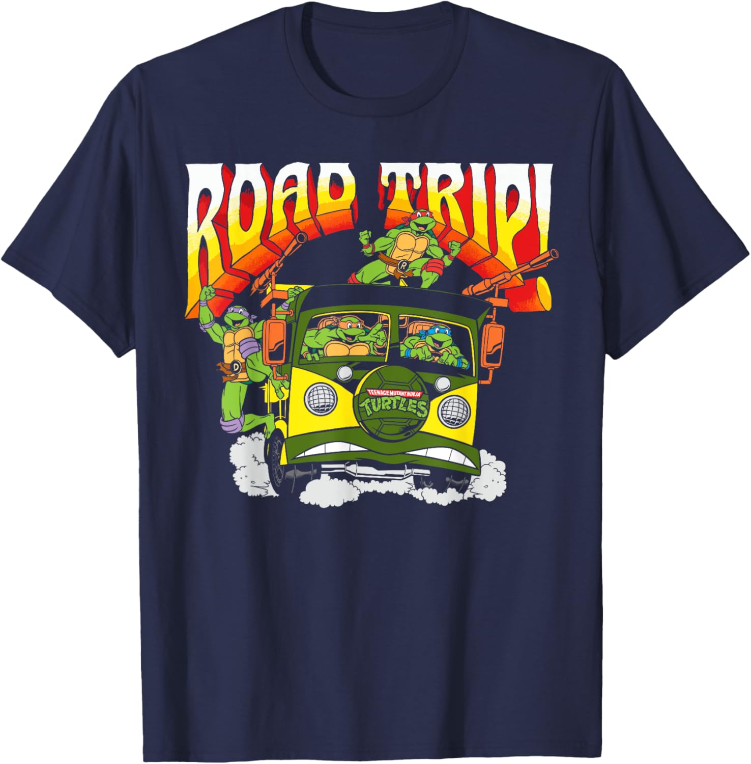 Mademark Teenage Mutant Ninja Turtles Retro Road Trip Party Wagon T-Shirt - 3