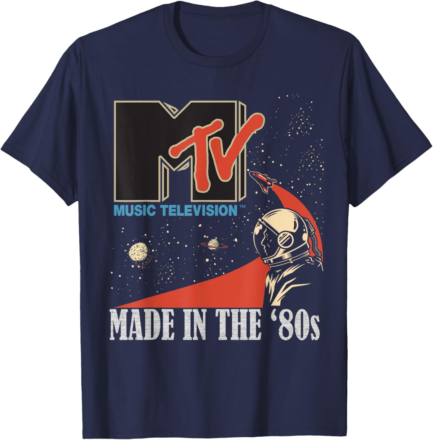 Mademark MTV Space Rocket Planets Astronaut T-Shirt Vintage 80s Style - 10