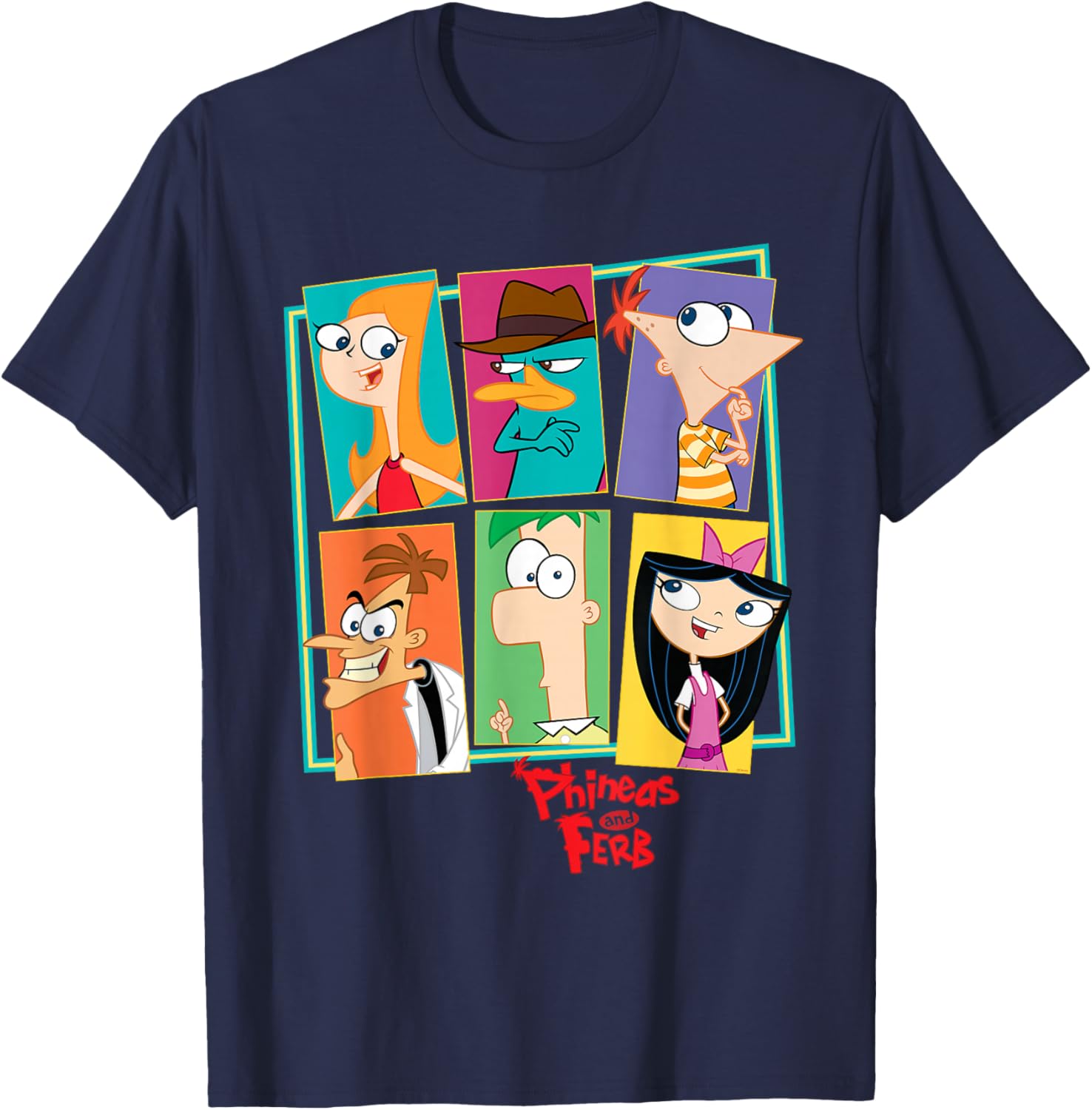 Phineas and Ferb Character Collage T-Shirt for Fun Disney Fans - 2