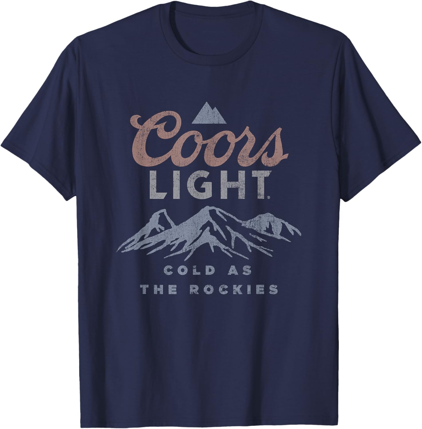 Coors Light Vintage Beer Label T-Shirt Cold As The Rockies Design - 2