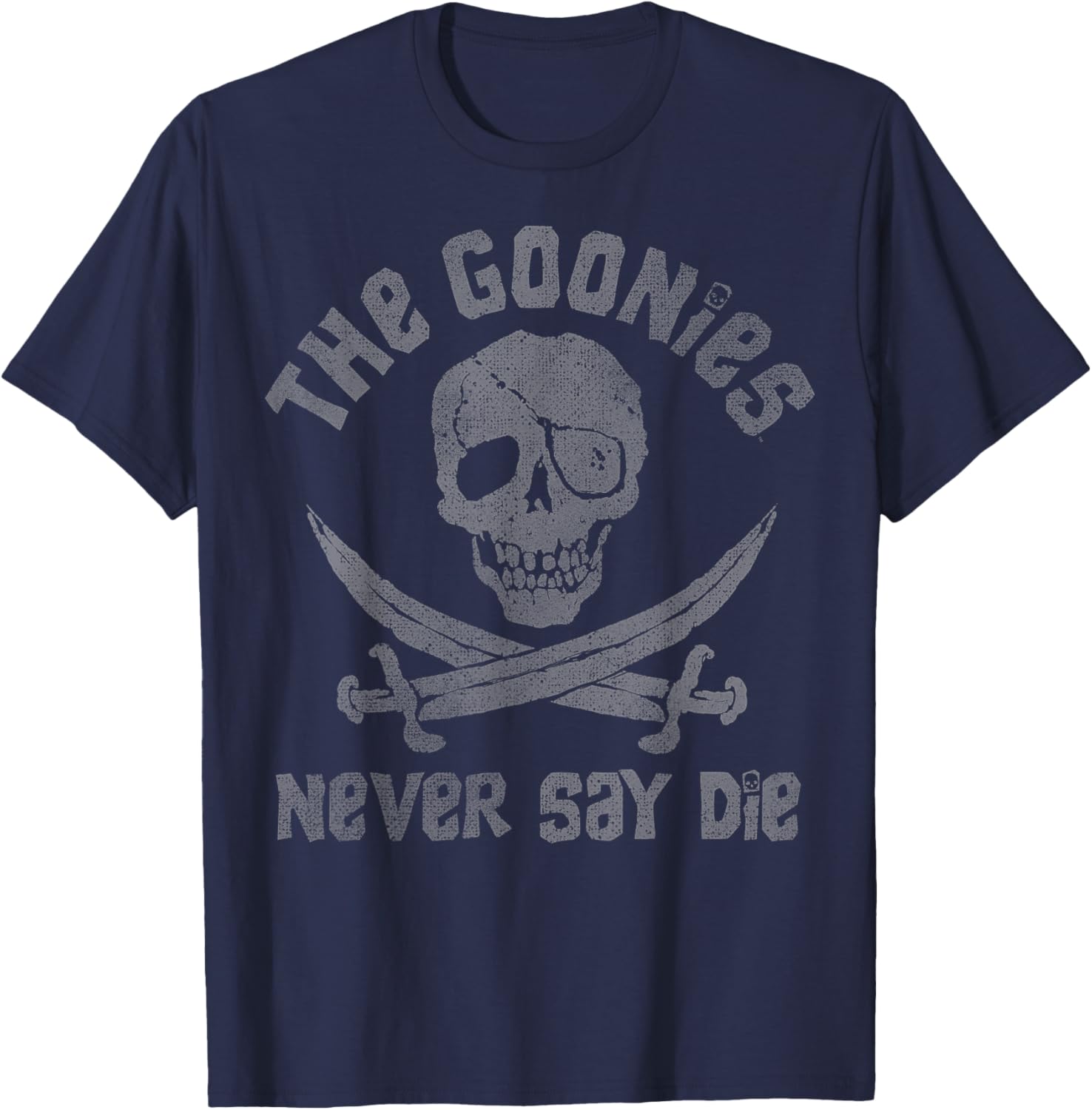 The Goonies Never Say Die Distressed Skull Swords Logo T-Shirt - 5
