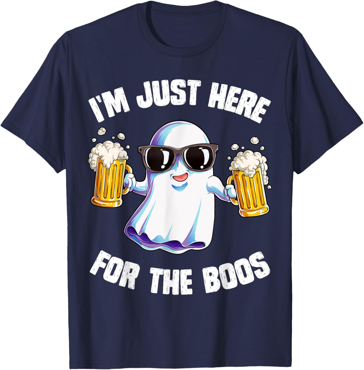 Funny Halloween Ghost T-Shirt for Men and Women I'm Just Here For The Boos - 9