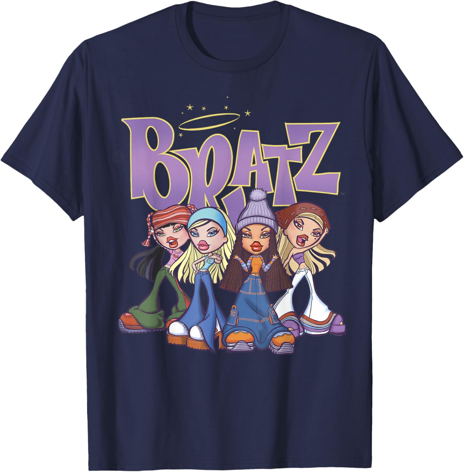 Bratz Original Four Group Shot Logo T-Shirt for Trendy Fashion Lovers - 3