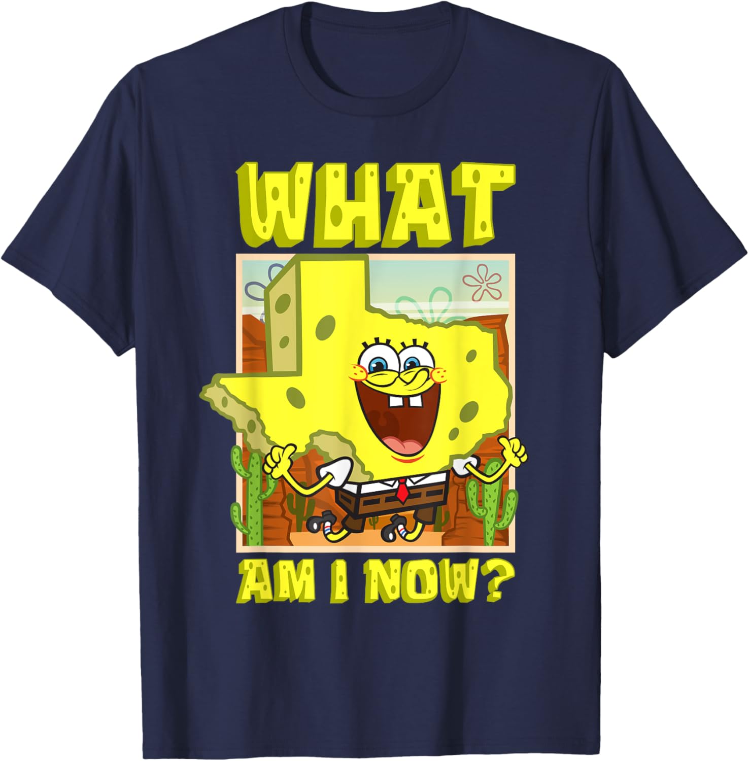 Mademark SpongeBob Texas Map T-Shirt for Fun Loving Texans - 12