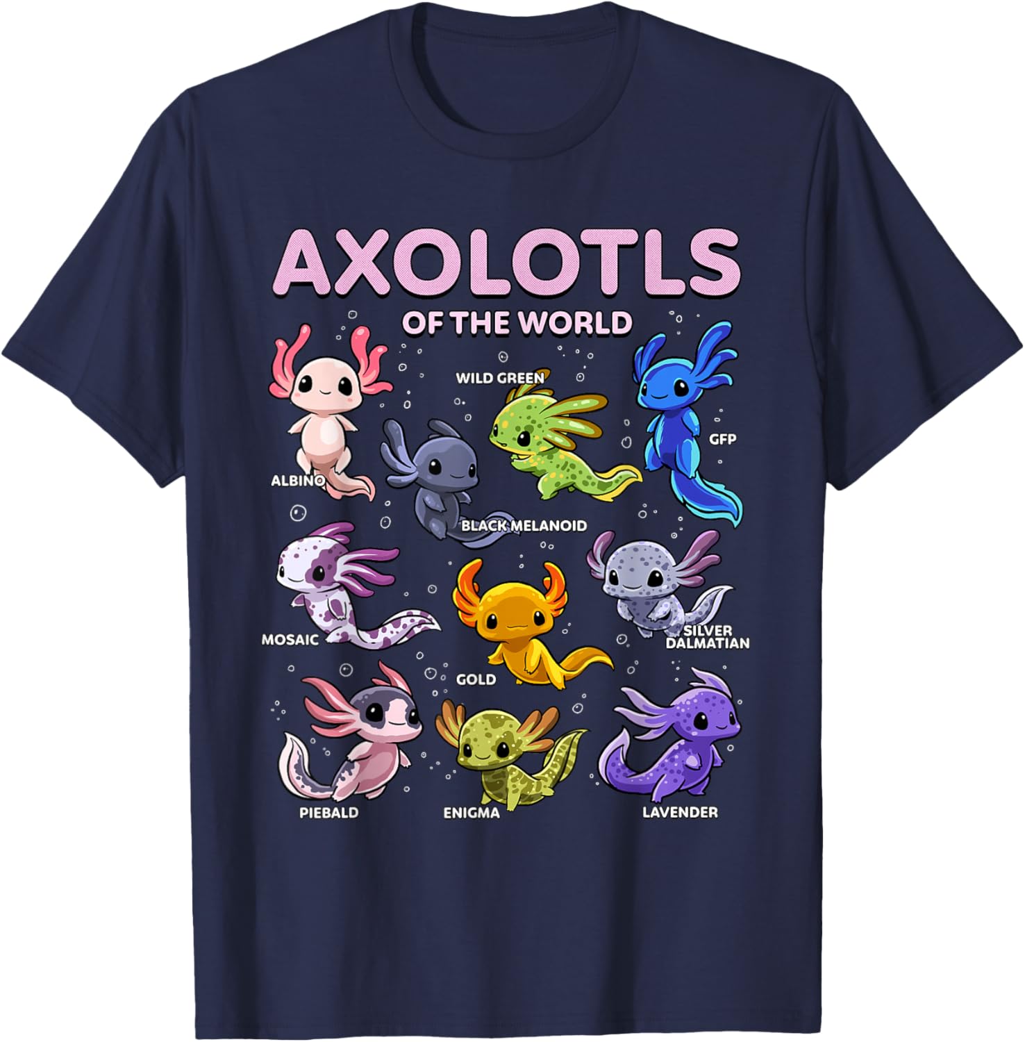 Kawaii Axolotl T-Shirt for Animal Lovers | Cute Axolotls of the World - 6