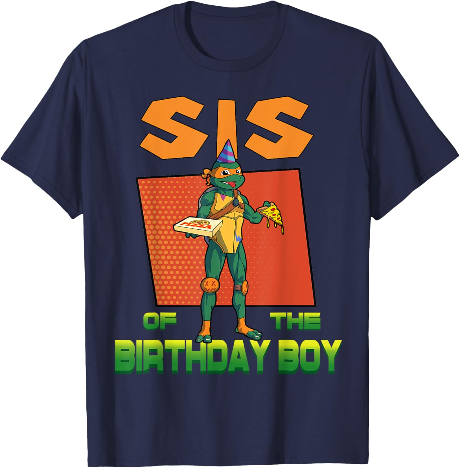 Mademark Teenage Mutant Ninja Turtles Mikey Pizza Birthday Party T-Shirt - 8