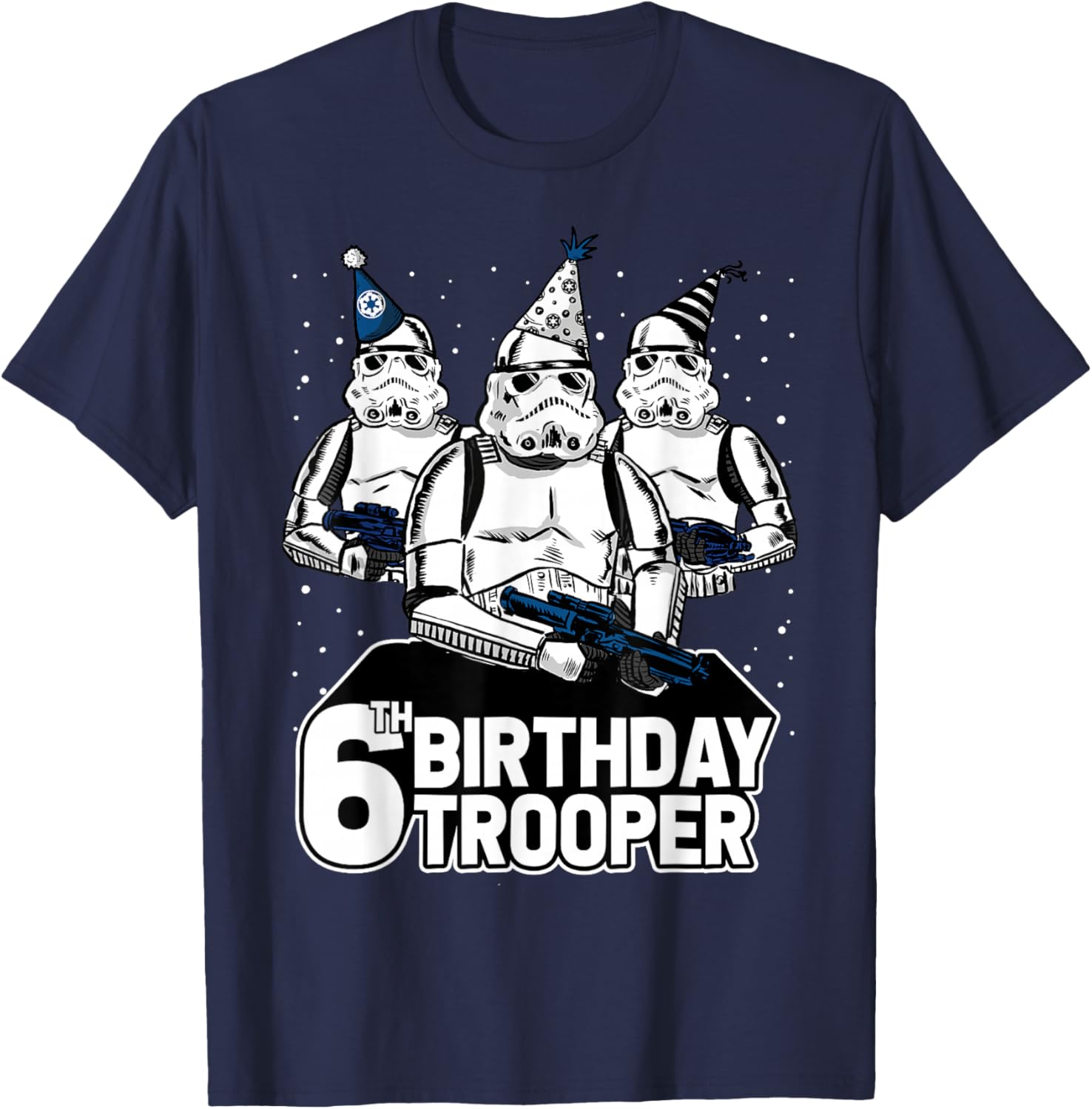 Star Wars Stormtrooper Party Hats T-Shirt for 6th Birthday Celebration - 1