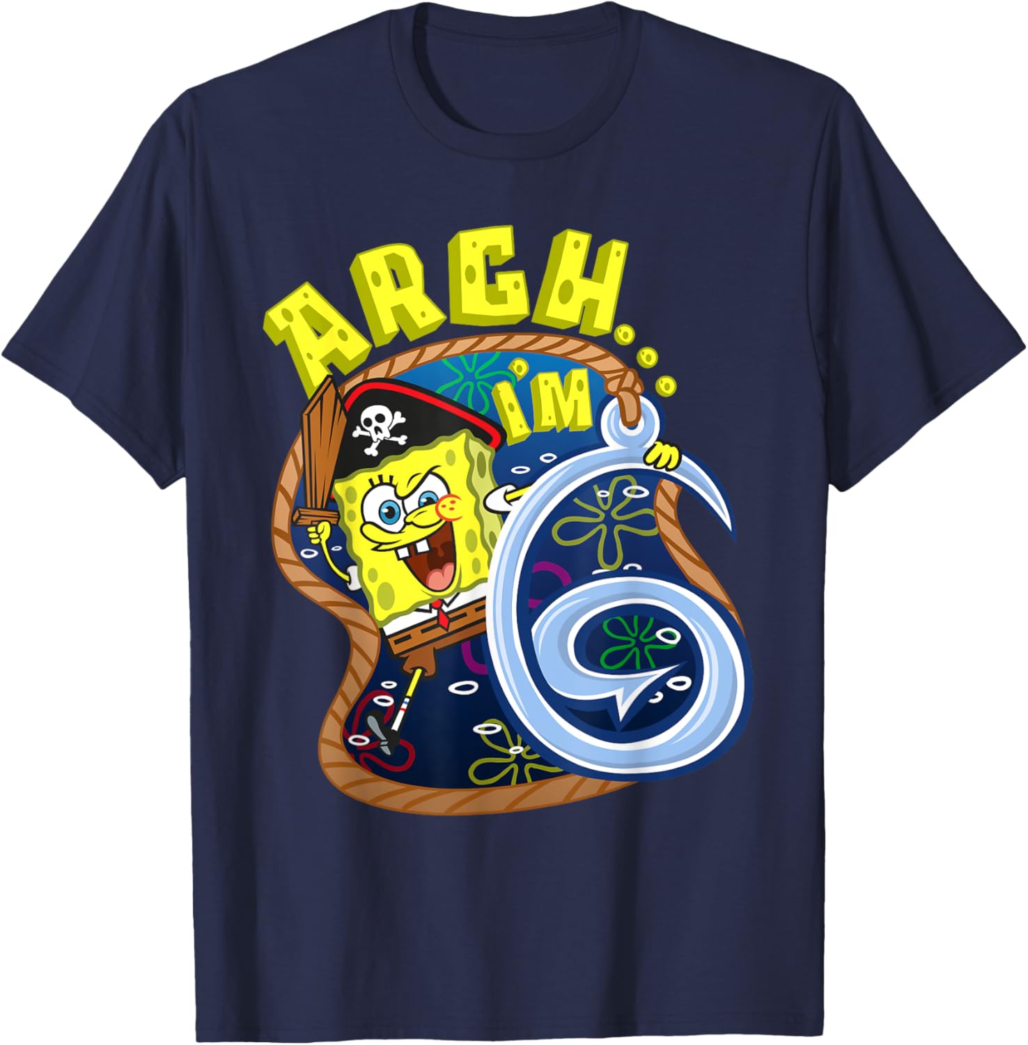 Mademark SpongeBob SquarePants Pirate Theme T-Shirt for 6th Birthday - 15
