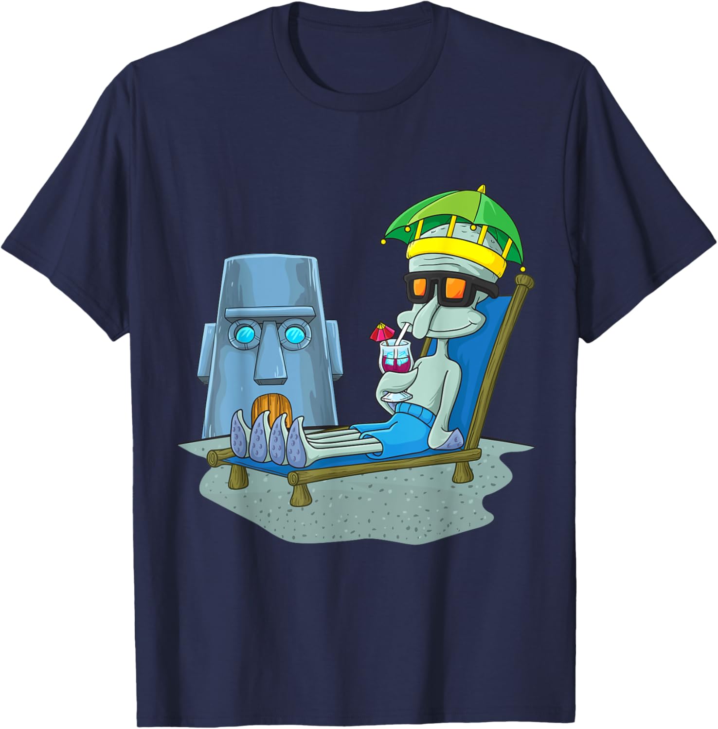 Mademark x SpongeBob SquarePants Squidward Sunbathing T-Shirt for Fans - 21