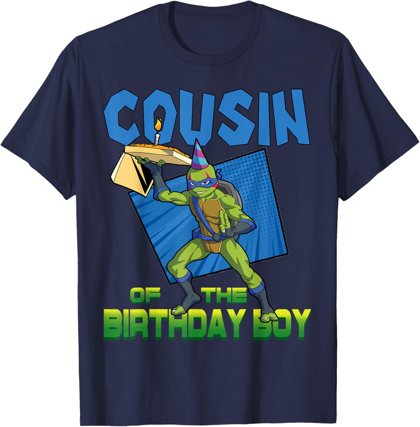 Leo Cousin of the Birthday Boy Pizza Party T-Shirt for TMNT Fans - 15
