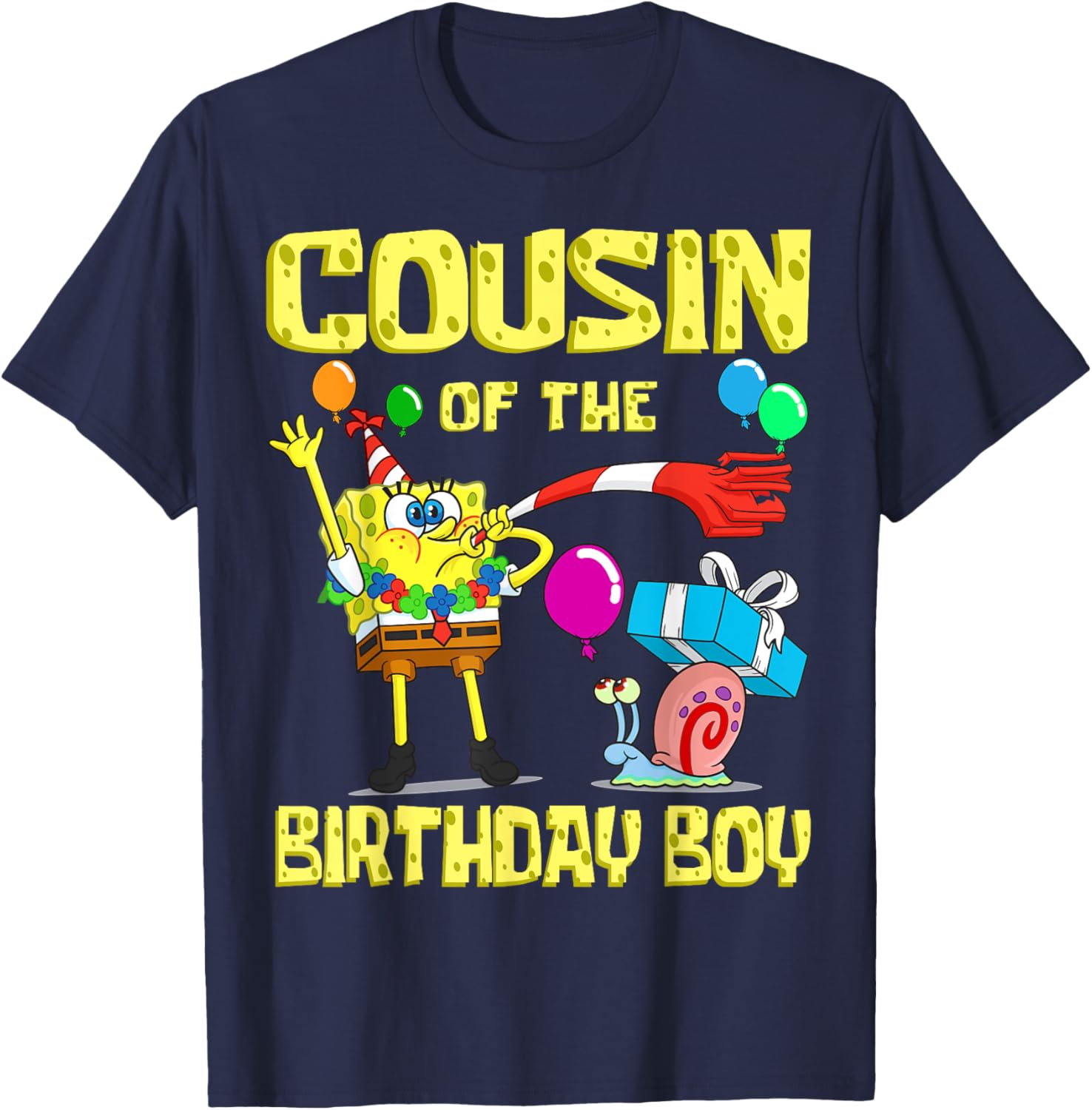 Mademark SpongeBob Cousin of the Birthday Boy Party T-Shirt for Kids - 4