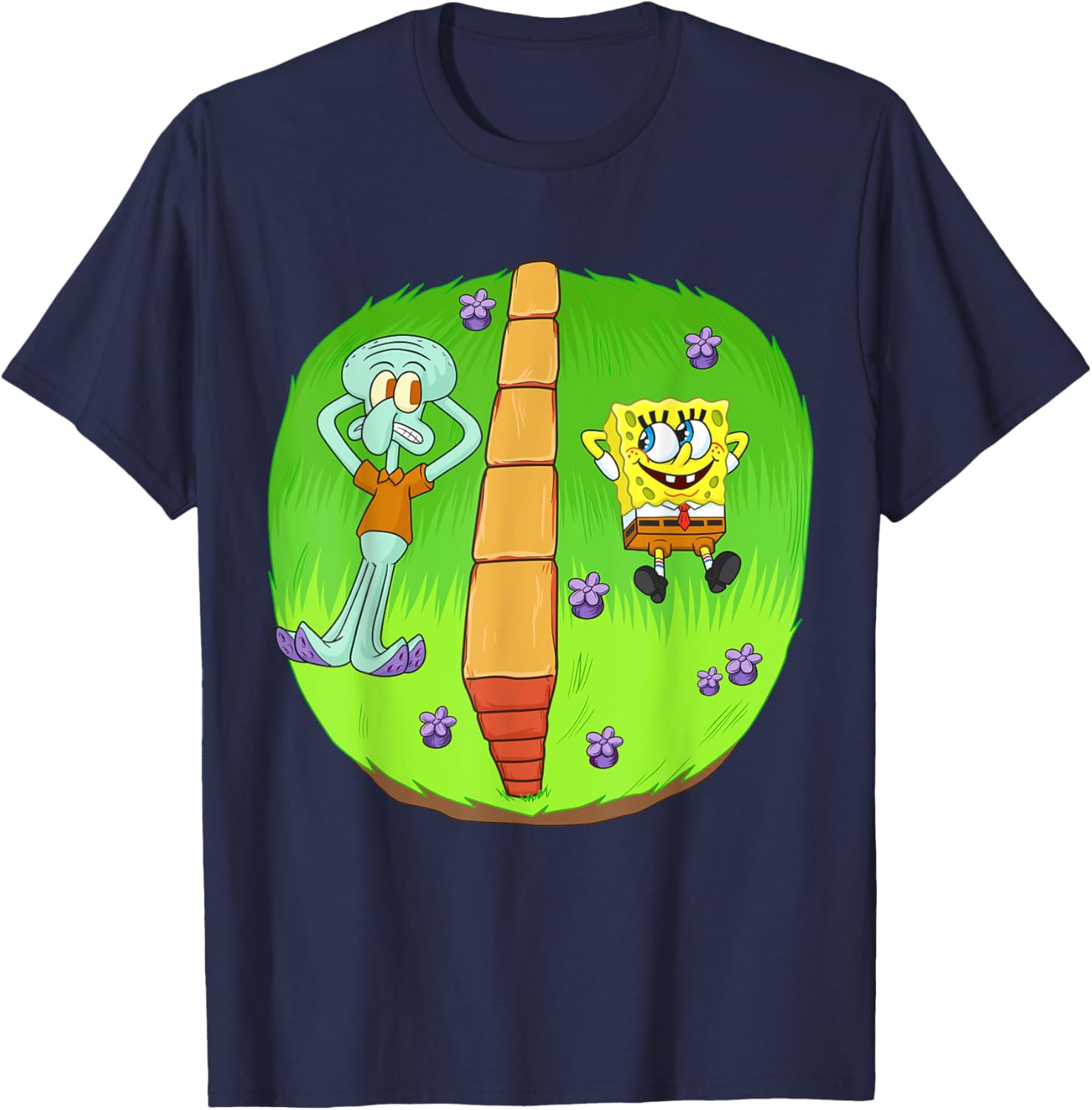 Mademark SpongeBob Squidward Wall In Between T-Shirt for Fun Style - 1