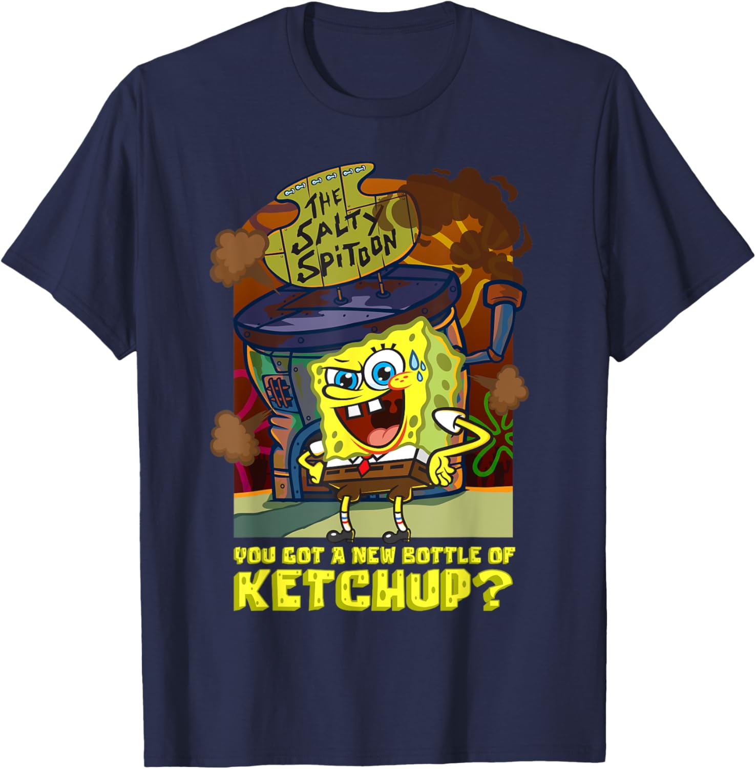 Mademark SpongeBob Salty Spitoon Ketchup Fun T-Shirt for Fans - 3