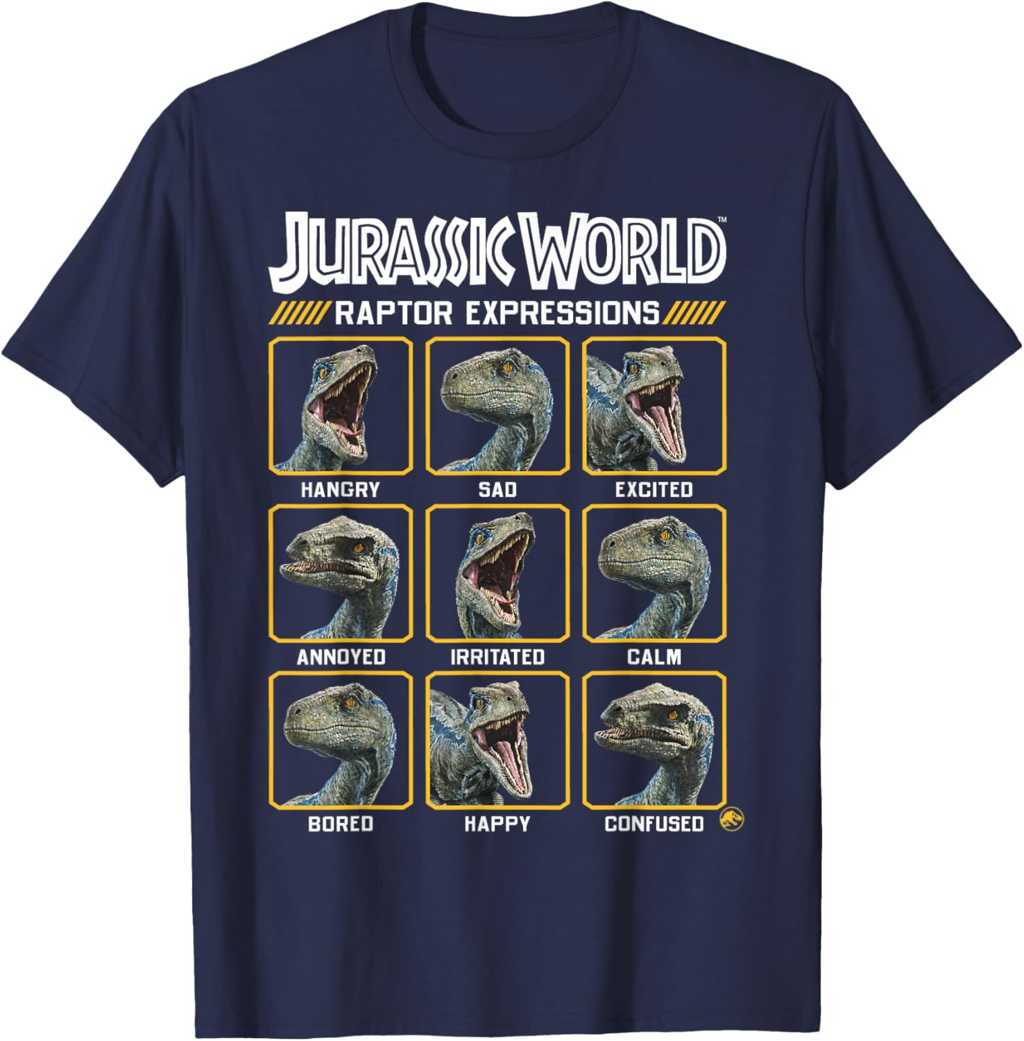 Jurassic World Blue Raptor Expressions Graphic Tee for Kids and Adults - 6