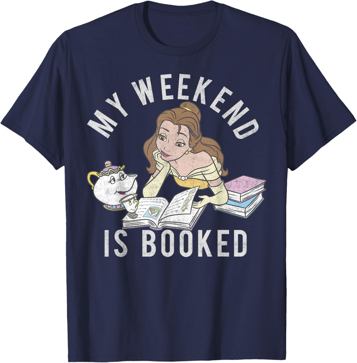 Disney Beauty and the Beast Belle My Weekend Is Booked T-Shirt Small - 2