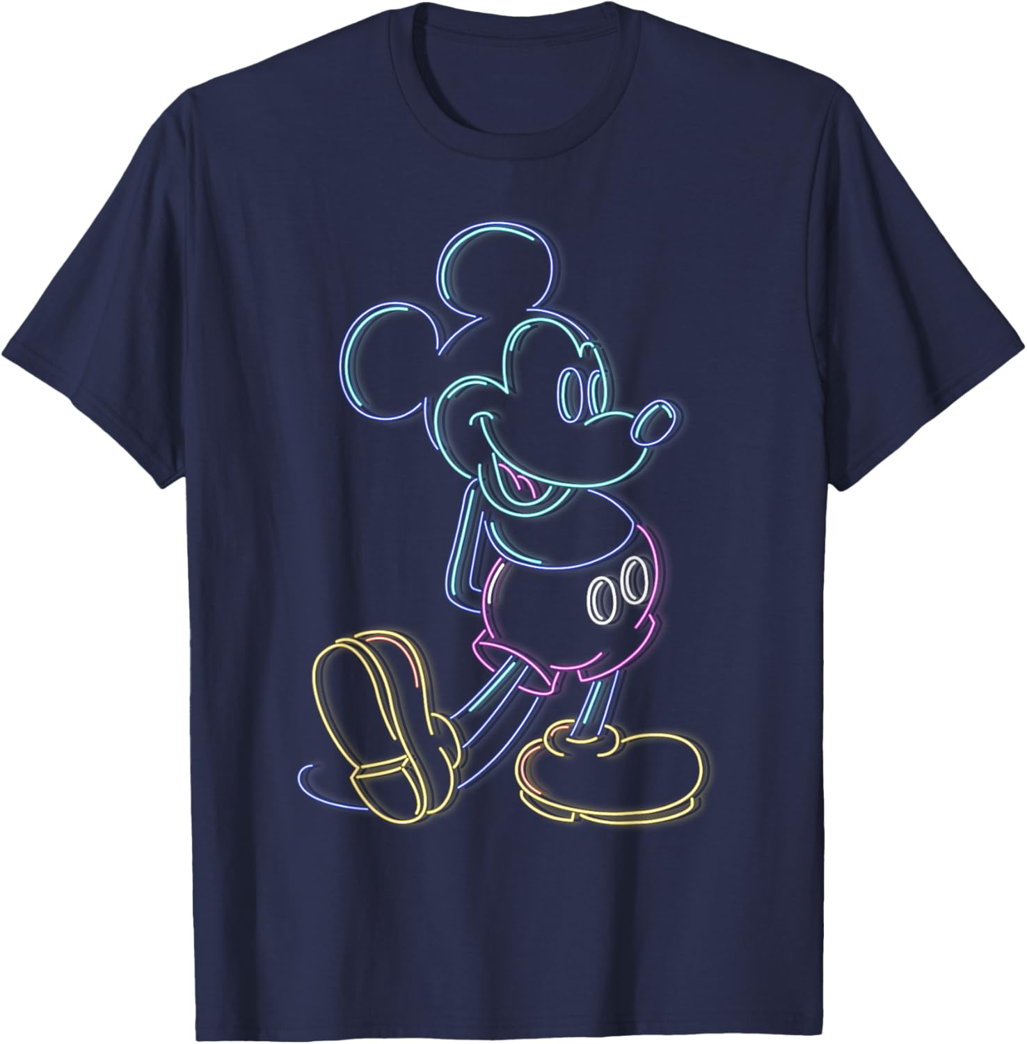 Disney Mickey Mouse Neon Line Portrait T-Shirt for Kids and Adults - 6