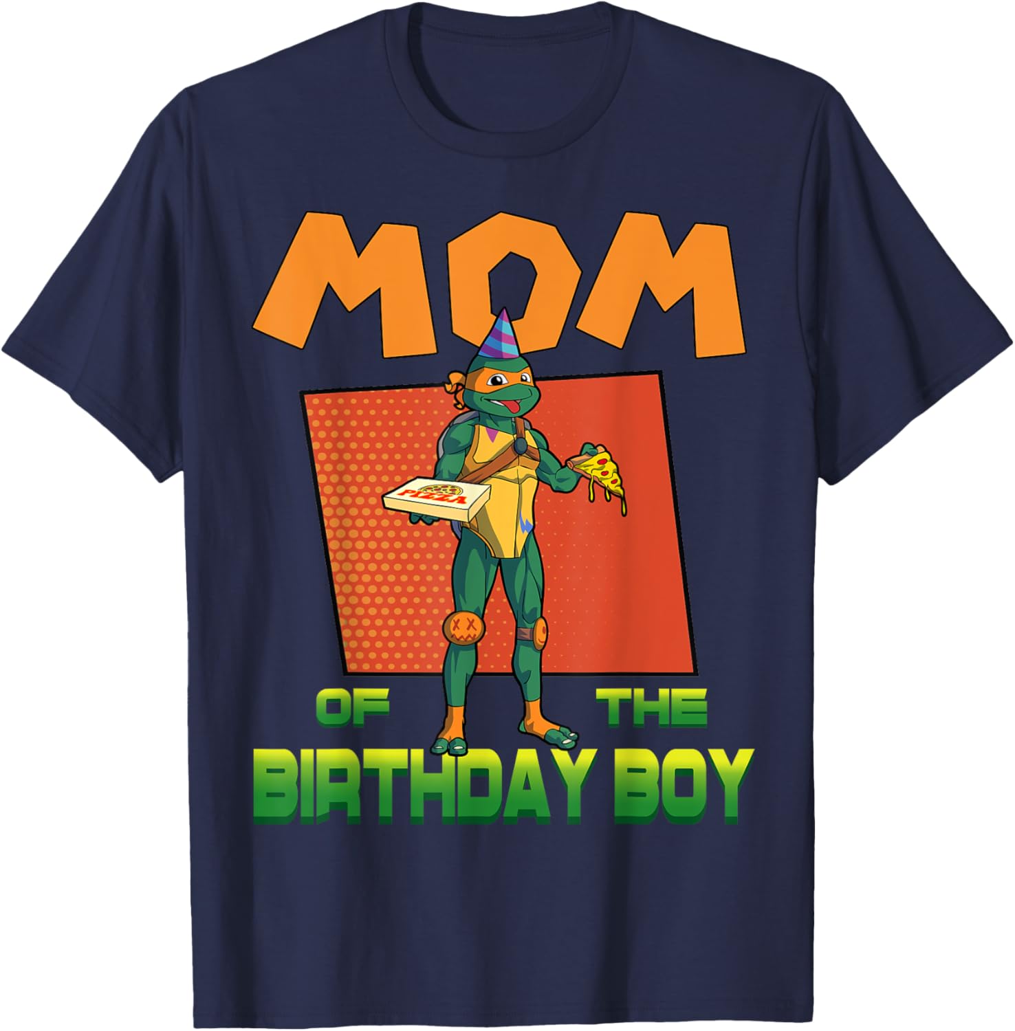 Mademark Teenage Mutant Ninja Turtles Mikey Birthday Pizza Party T-Shirt - 5