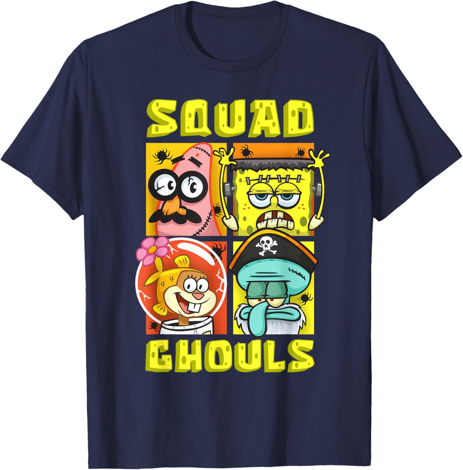 Mademark SpongeBob Halloween Squad T-Shirt with Patrick, Squidward & Sandy - 6