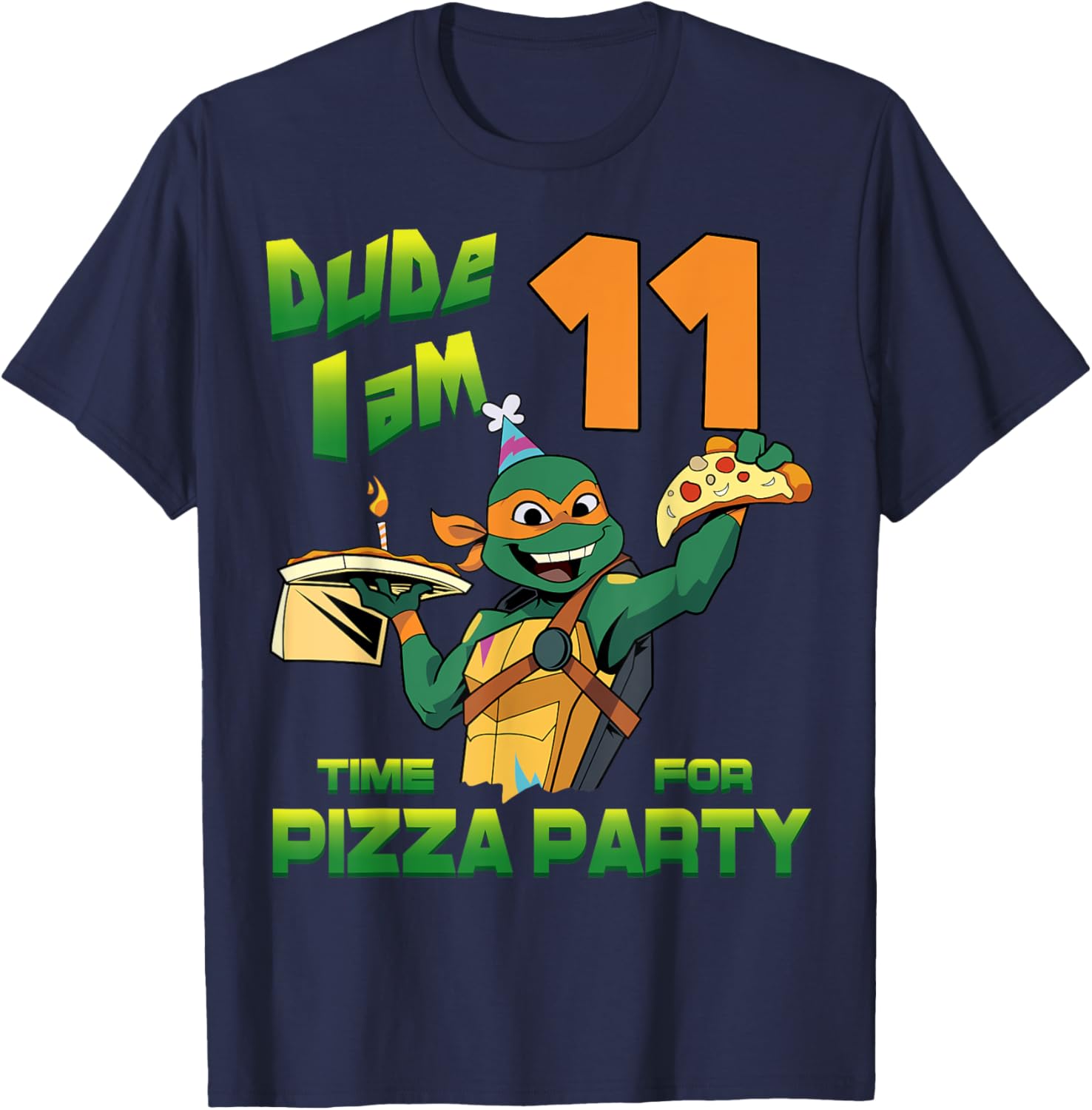Mademark Teenage Mutant Ninja Turtles Mikey Pizza Birthday T-Shirt - 13