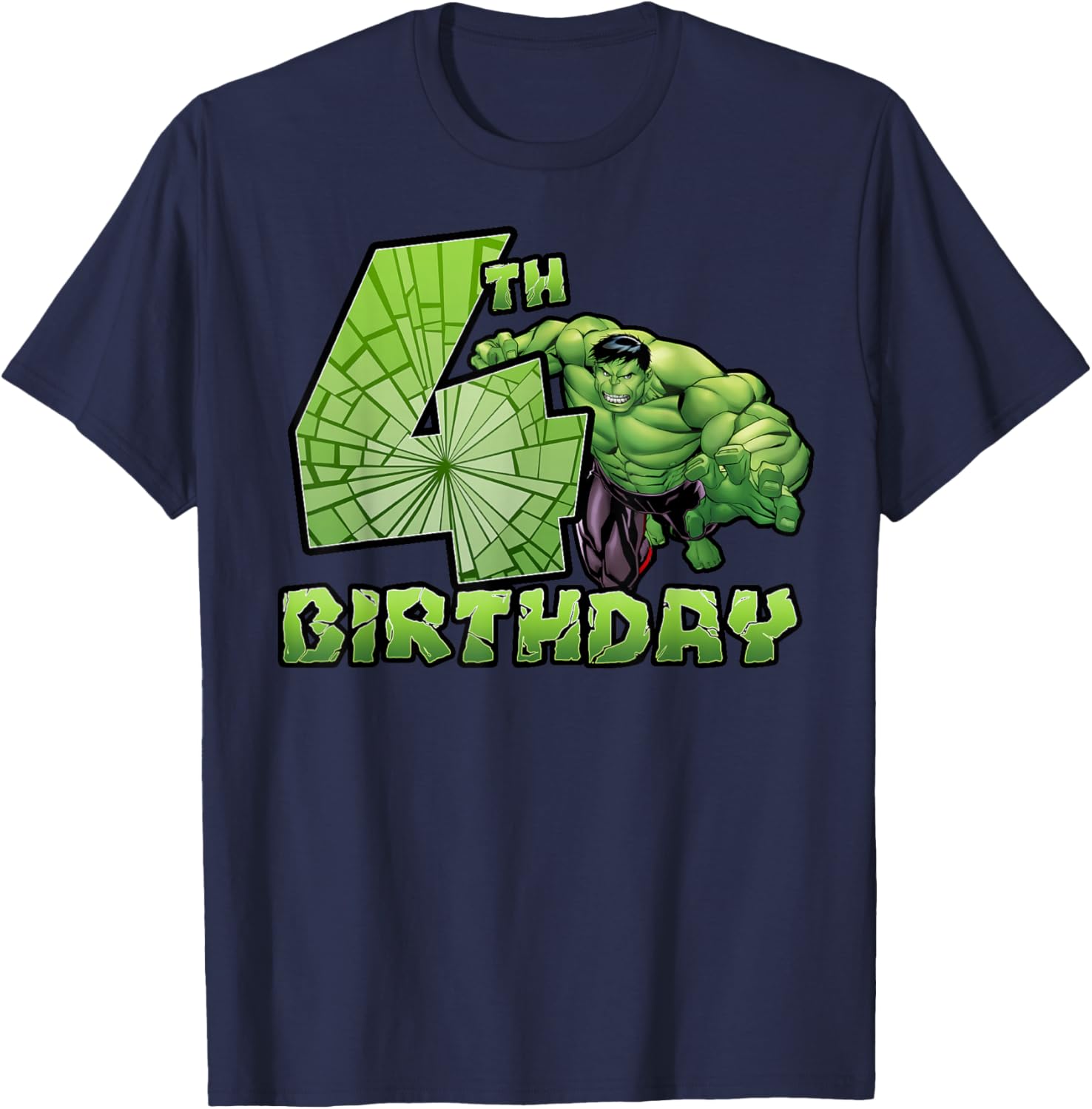 Marvel Avengers Hulk Smash 4th Birthday T-Shirt for Kids Fun Party Wear - 1