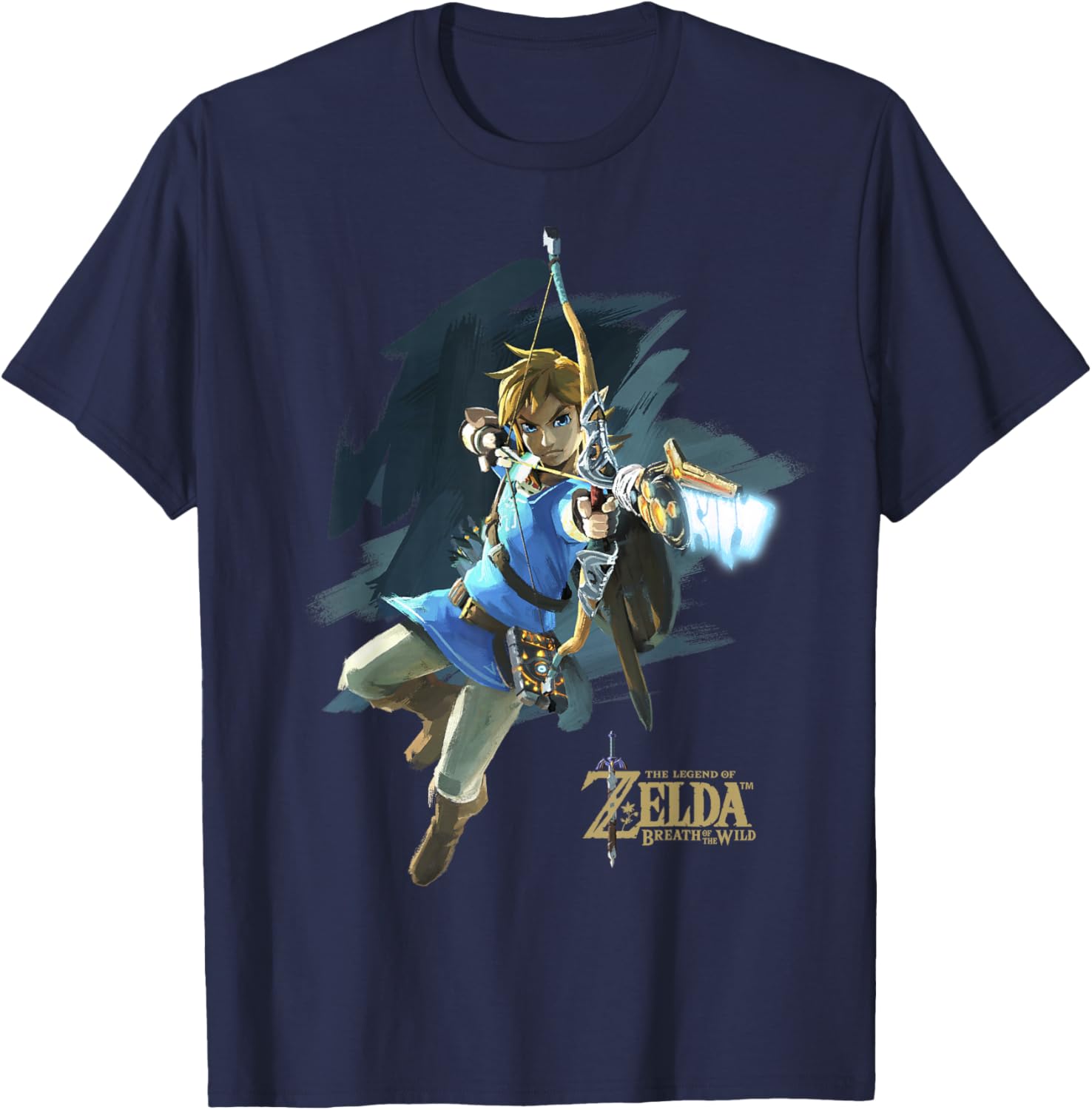 Legend Of Zelda Breath Of The Wild Link Archer Jump Shot T-Shirt - 1