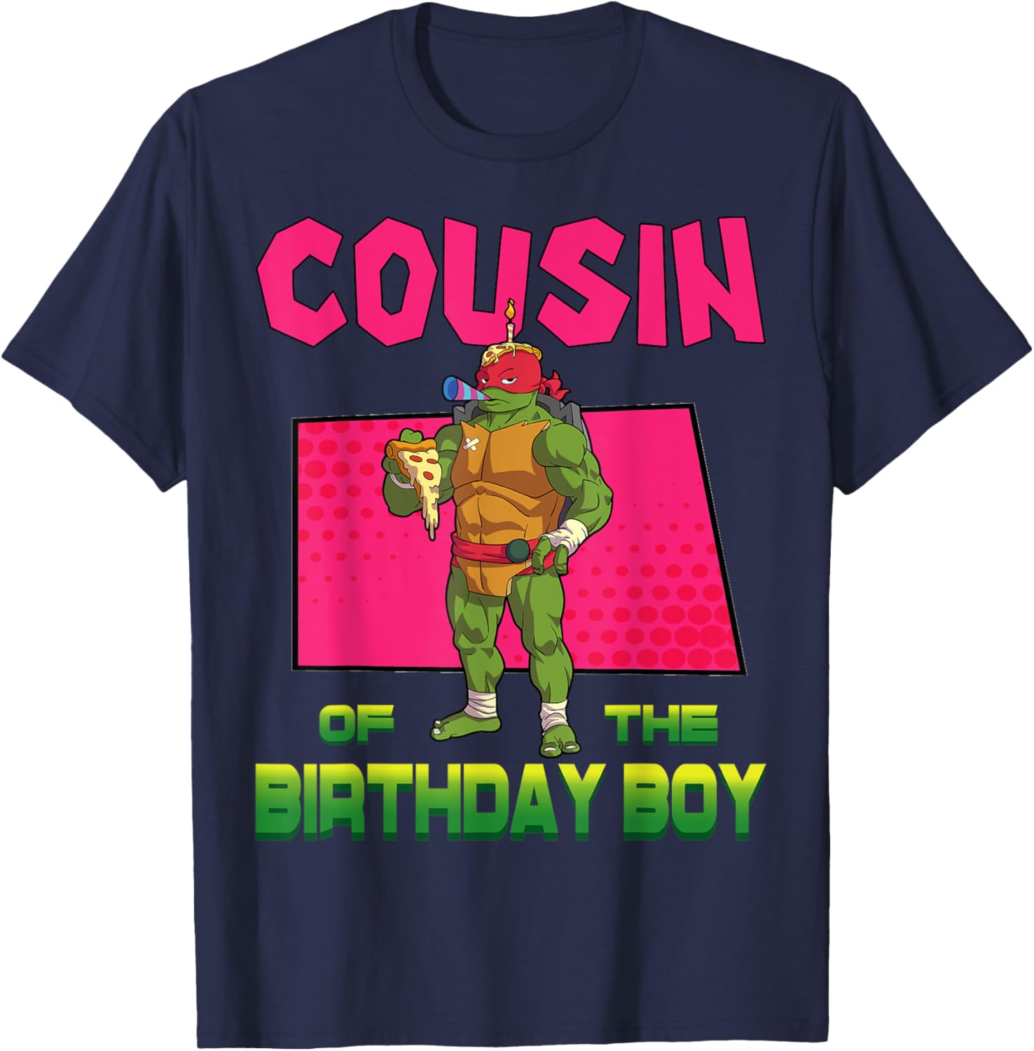 Mademark Teenage Mutant Ninja Turtles Raphael Birthday Pizza Party T-Shirt - 24
