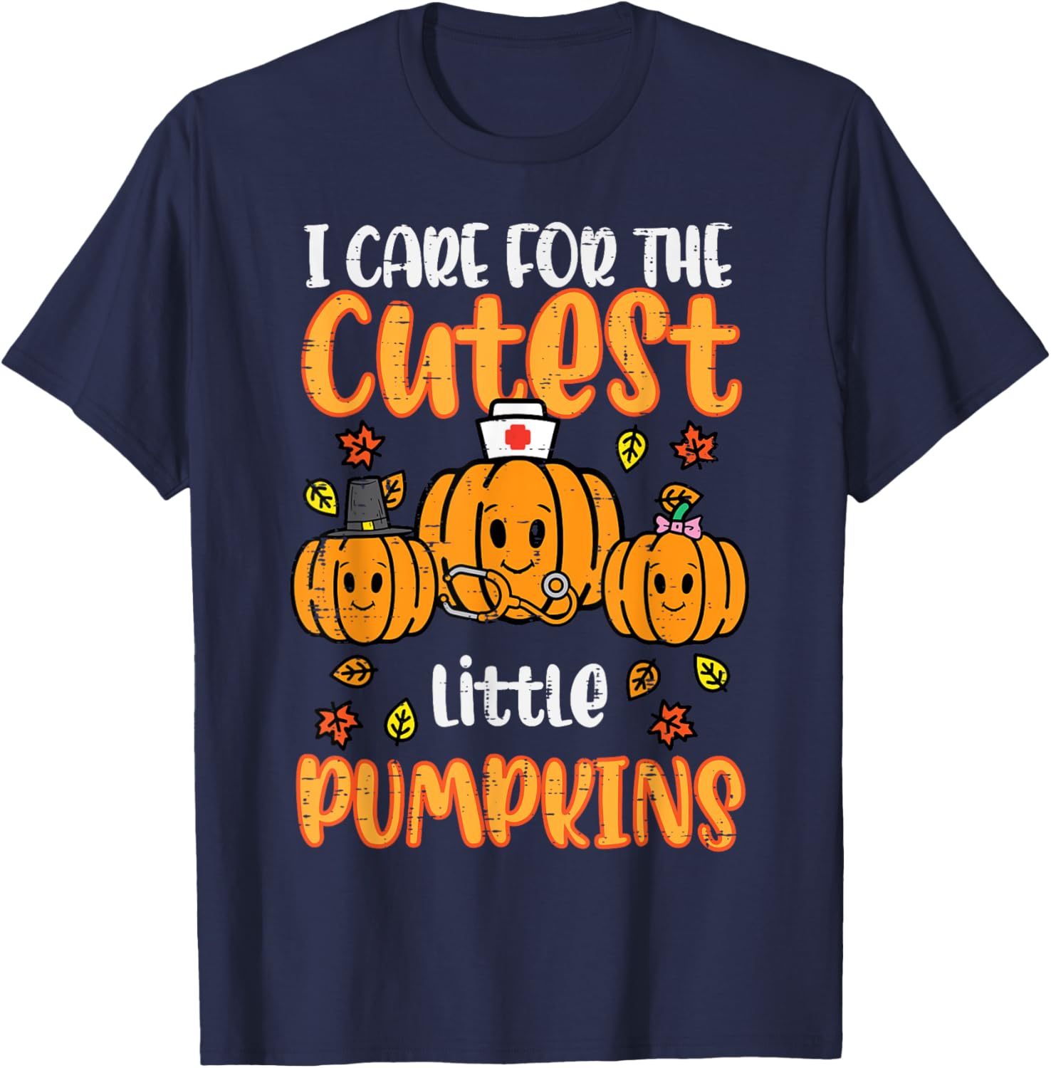 Festive Pumpkins Nurse Halloween Scrub Top for Fall and Thanksgiving Women - 12