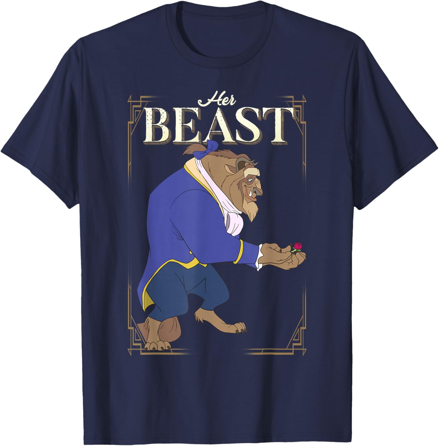 Disney Beauty and the Beast Her Beast Framed Portrait Graphic T-Shirt - 8