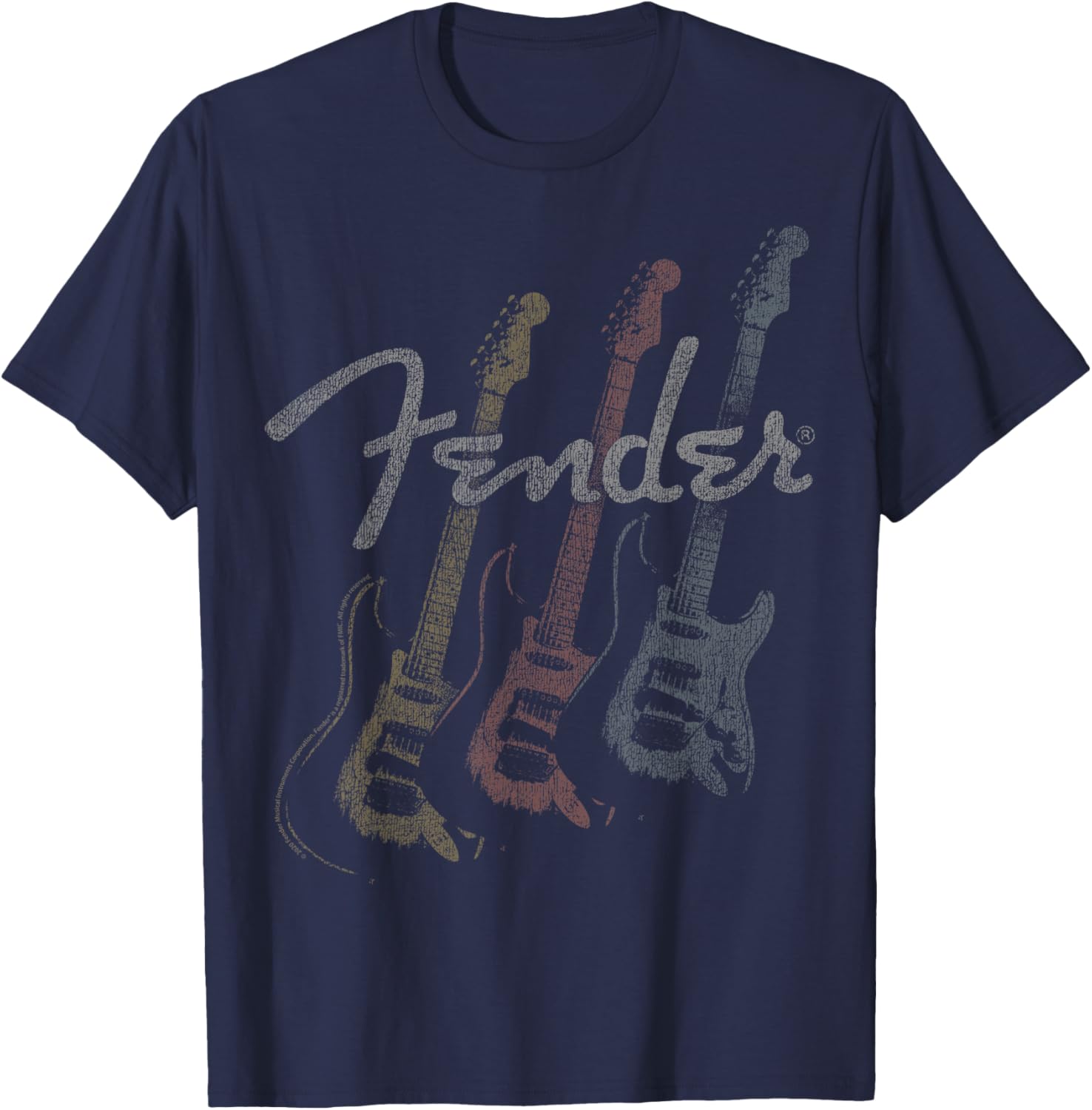 Fender Stacked Logo T-Shirt for Guitar Lovers - Stylish Faded Design - 3