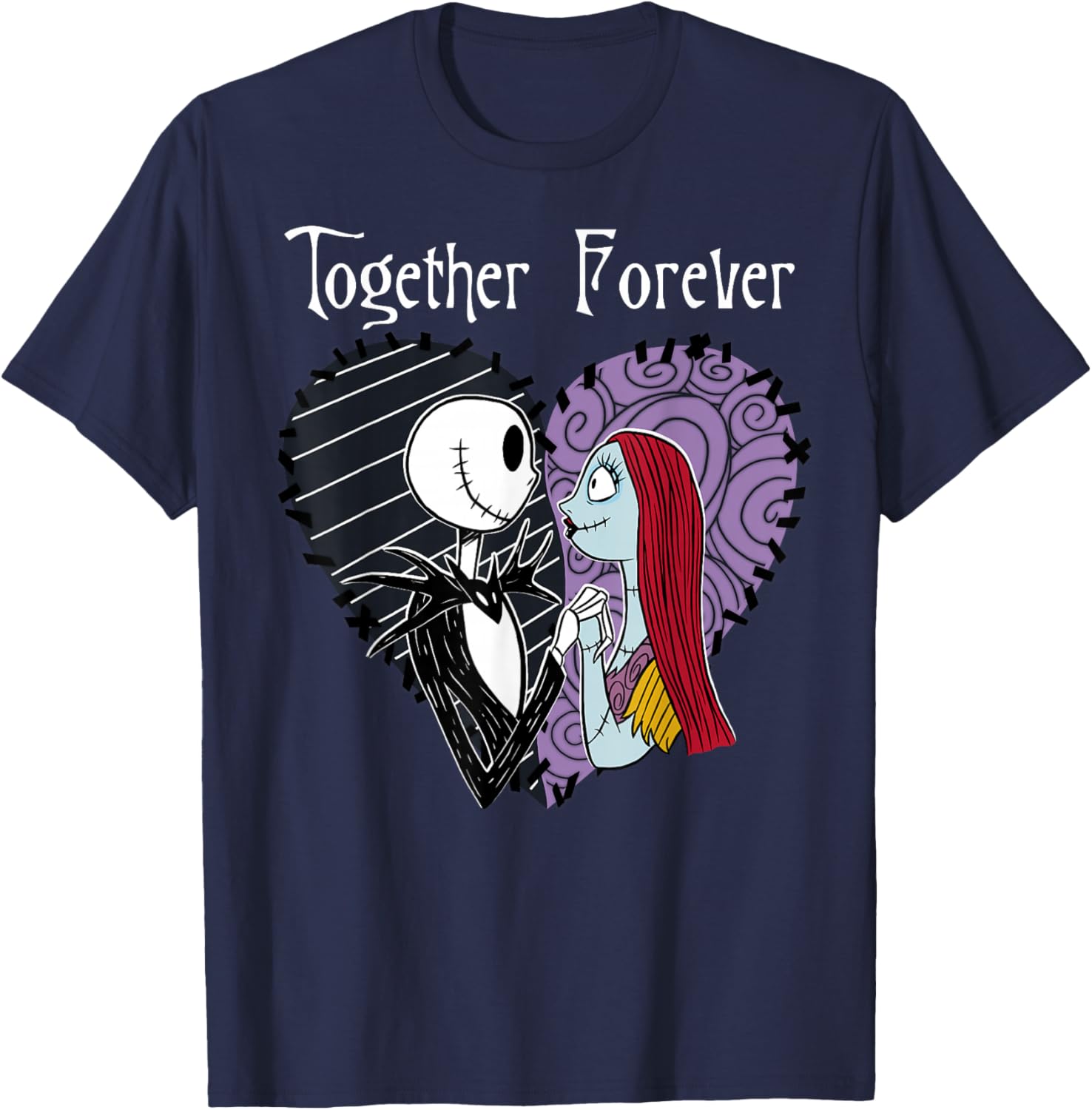 Disney The Nightmare Before Christmas Jack and Sally Together T-Shirt - 1