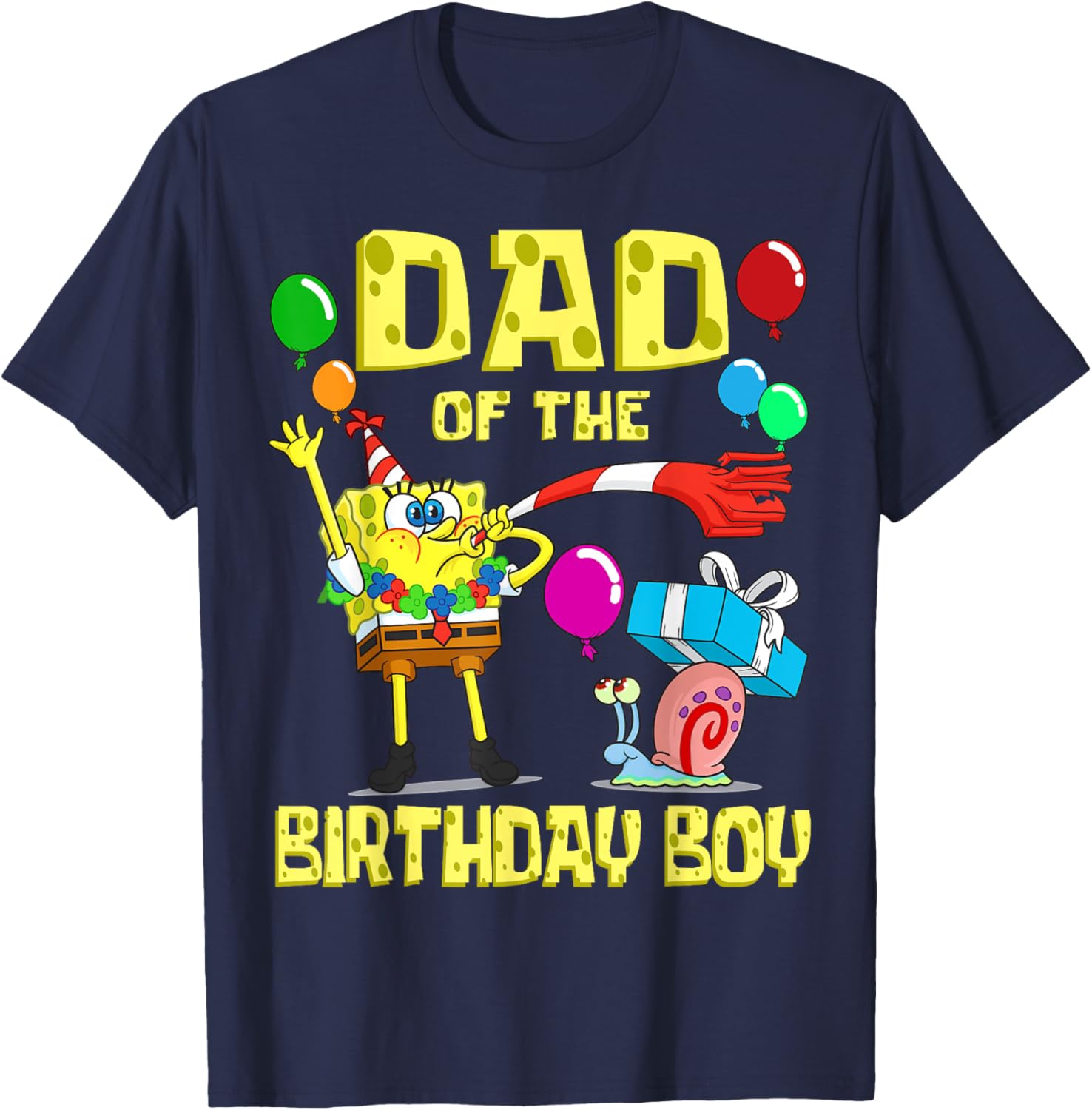SpongeBob Daddy of the Birthday Boy Theme T-Shirt for Fun Parties - 13