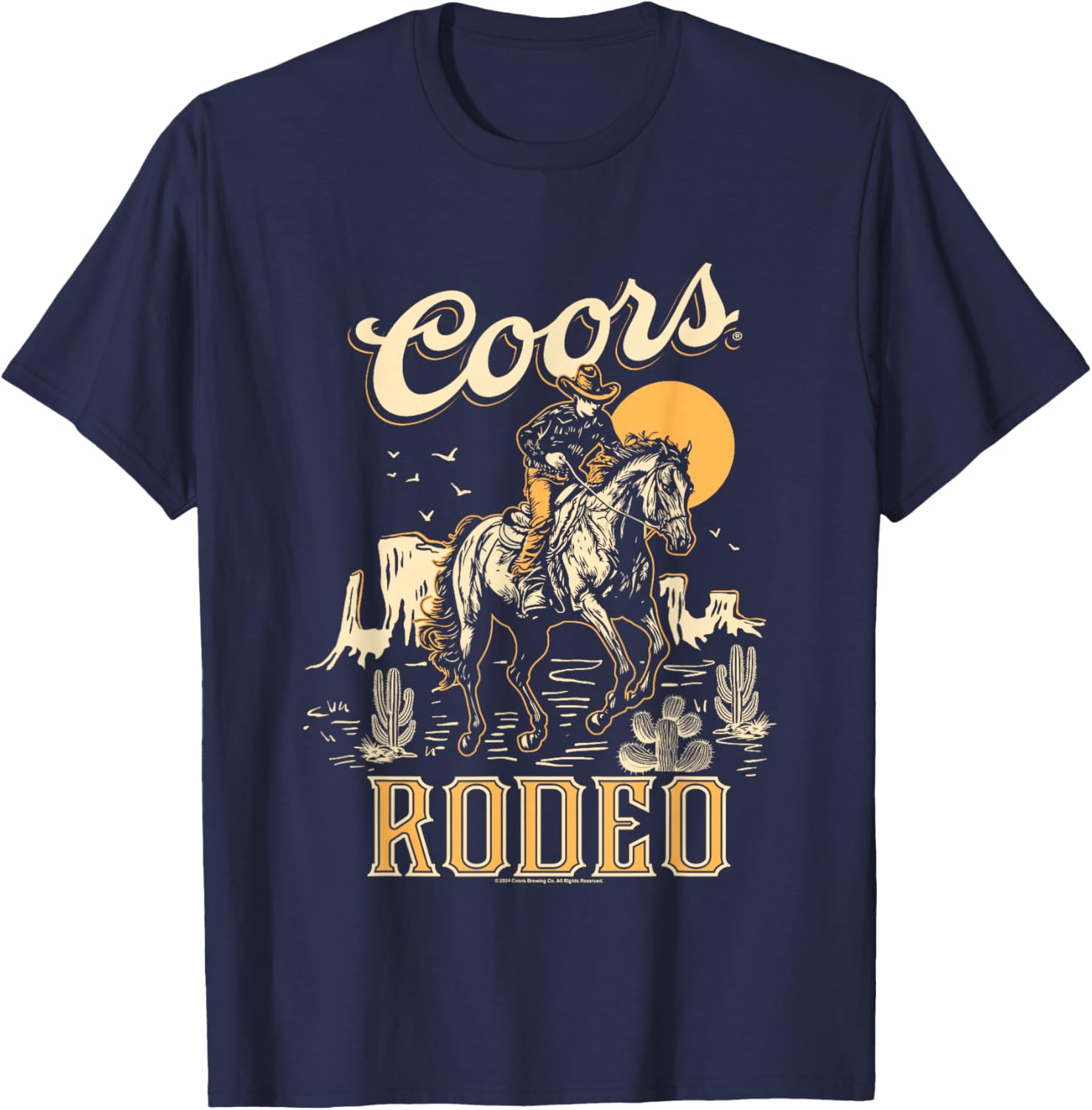 Coors Brewing Company Rodeo Vintage Big Chest Poster T-Shirt for Fans - 8