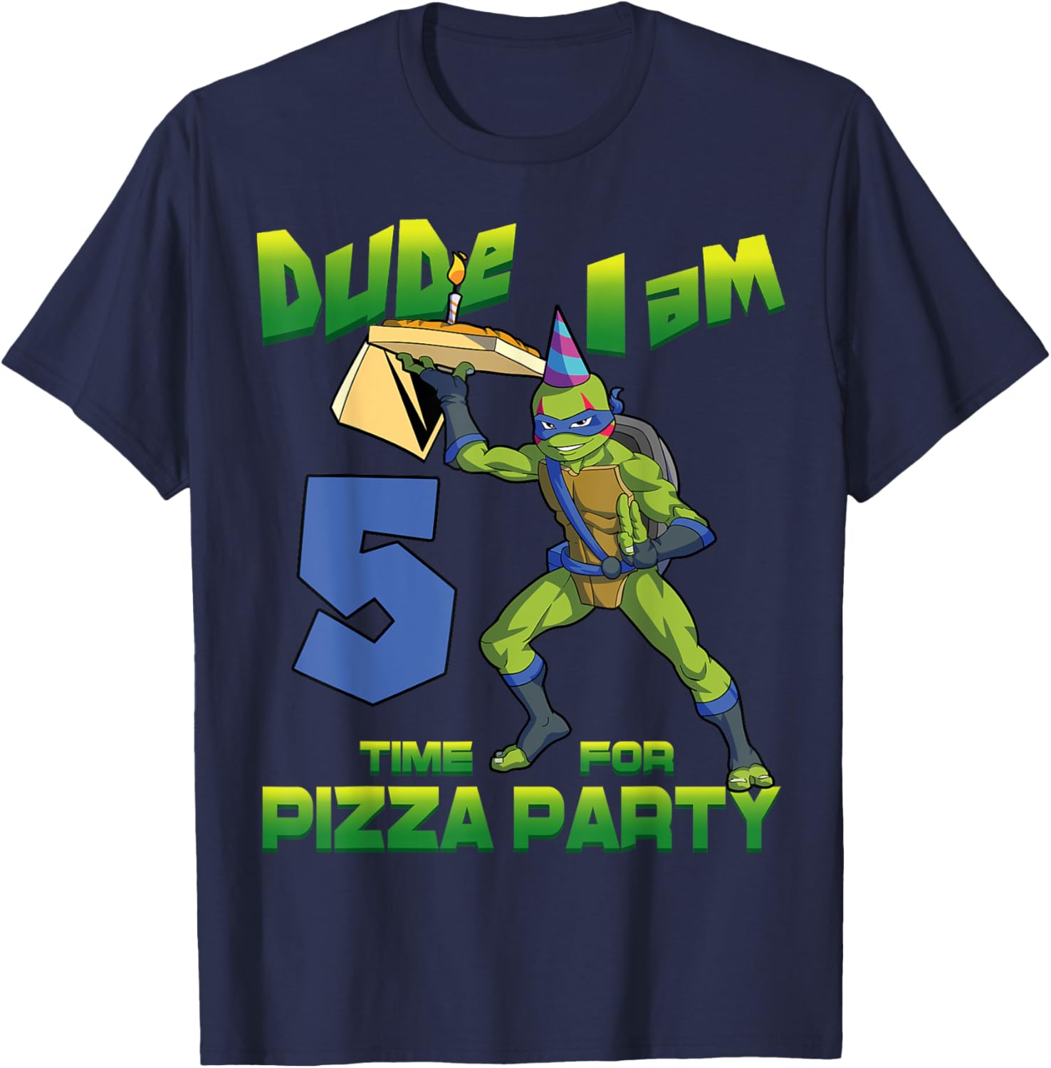 Mademark Teenage Mutant Ninja Turtles Leo Pizza Birthday T-Shirt for Kids - 4