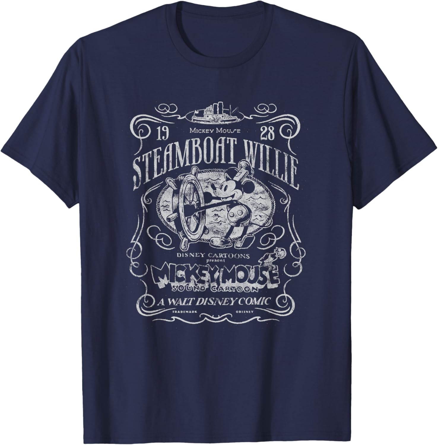 Disney 100 Mickey Mouse Steamboat Willie Tribute T-Shirt for Fans - 17