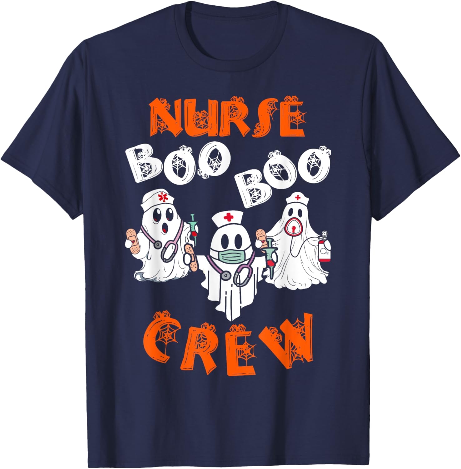 Funny Boo Nurse Scrub Ghost Halloween Costume T-Shirt for Women - 2