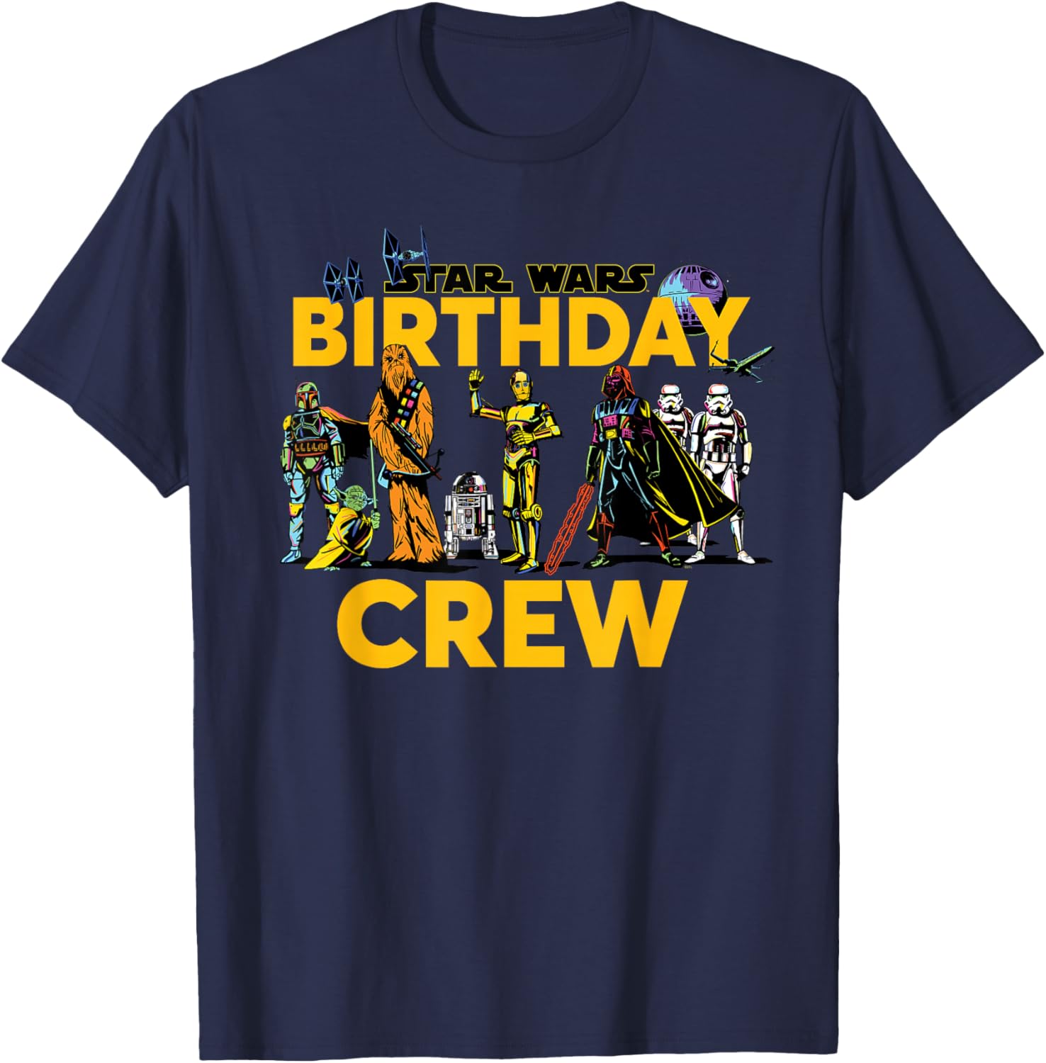 Star Wars Birthday Crew Matching T-Shirt for Classic Characters Fans - 13