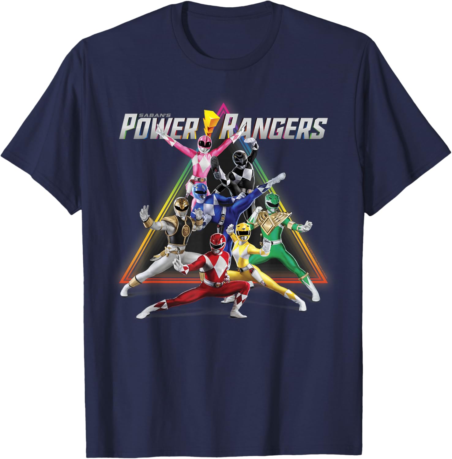 Power Rangers Rainbow Pyramid Retro T-Shirt for Fans and Collectors - 1