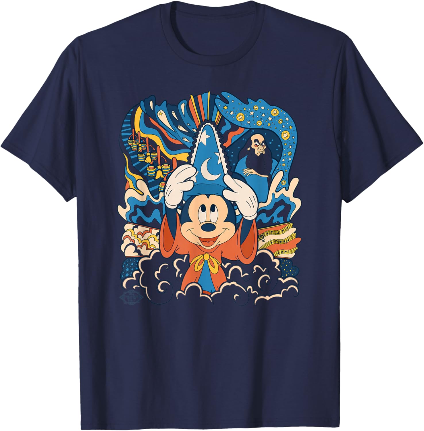 Disney Fantasia Mickey Mouse Sorcerer's Apprentice Retro T-Shirt for Fans - 8