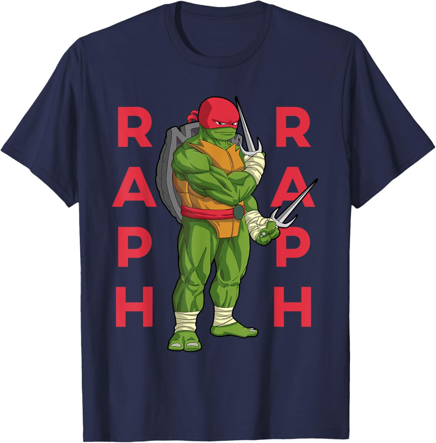 Raphael TMNT Sai Jutsu T-Shirt in Action Pose - Stylish Apparel for Fans - 4