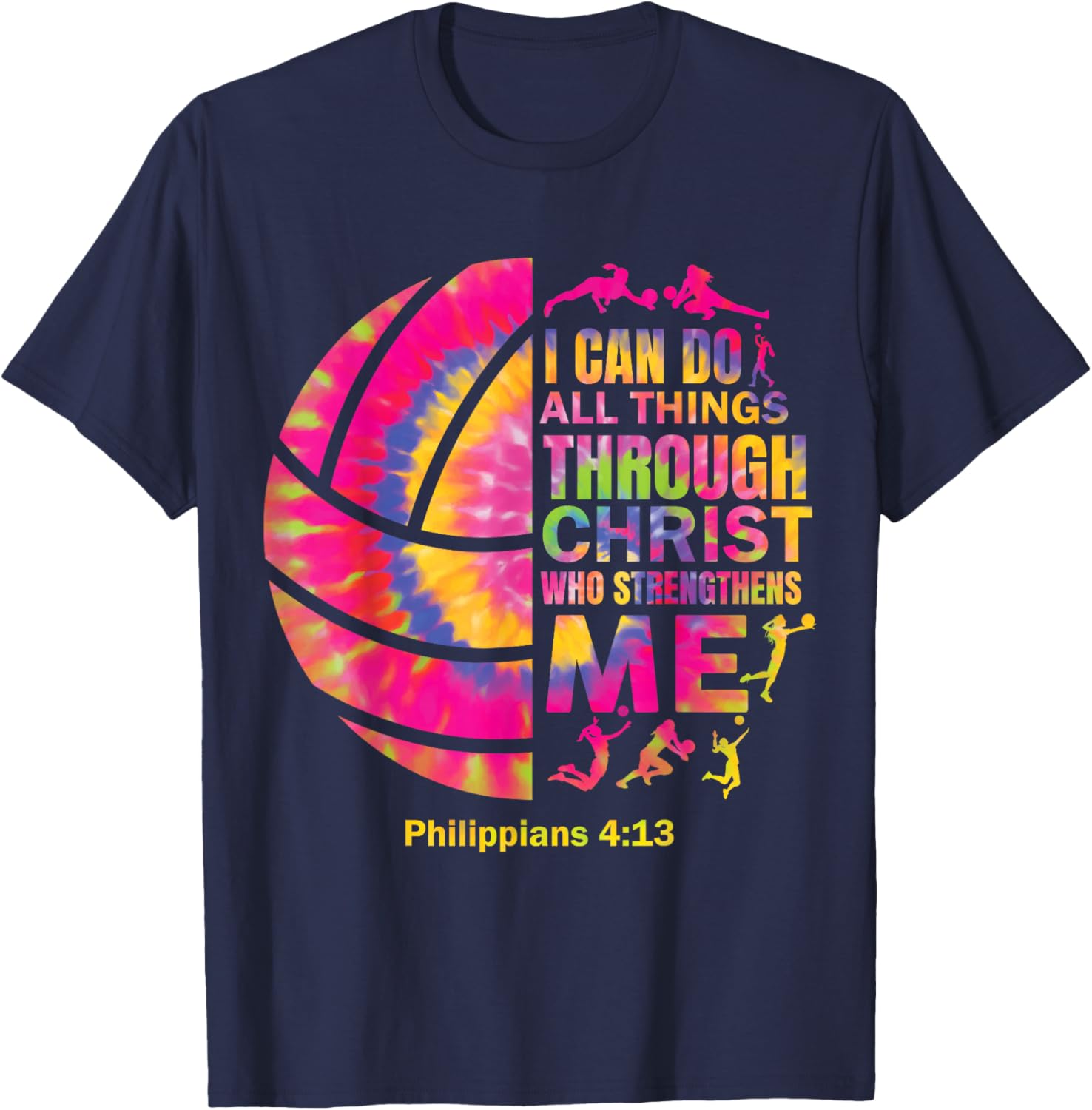 Christian Tie Dye Volleyball T-Shirt for Teen Girls and Women - 24