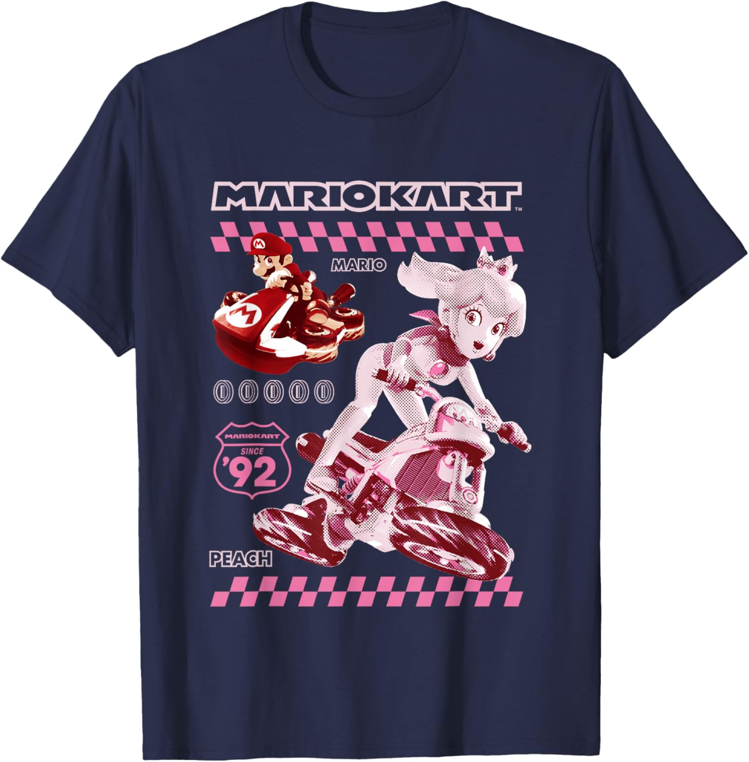 Mario Kart 8 Princess Peach and Mario Racing Poster T-Shirt for Fans - 3