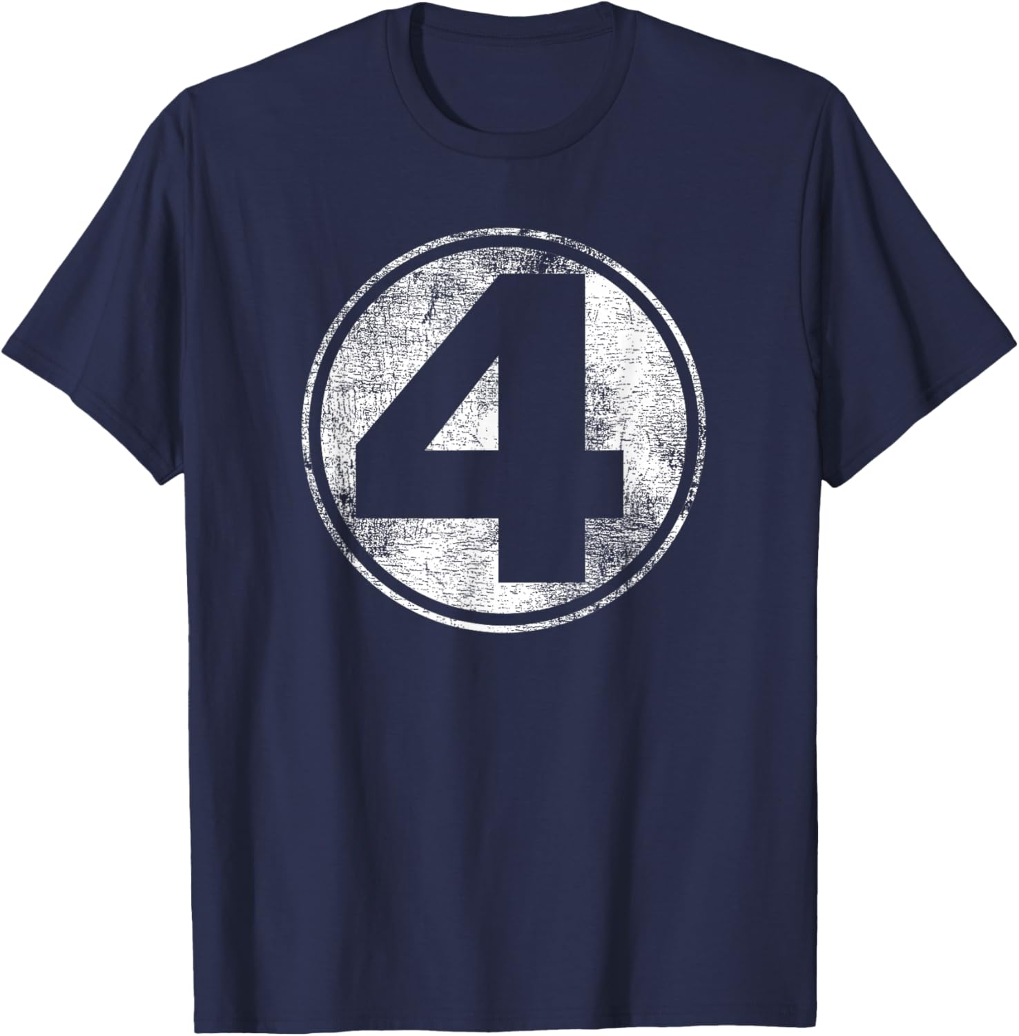 Marvel Fantastic Four Classic Number 4 Distressed Logo T-Shirt for Fans - 6