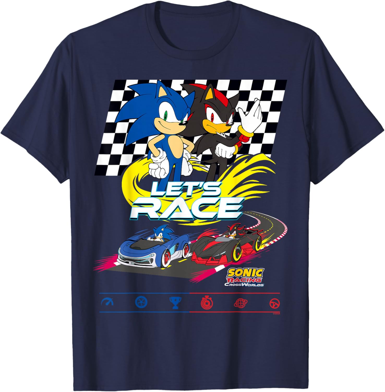 Sonic Racing CrossWorlds T-Shirt Sonic vs Shadow Race Day Apparel - 5