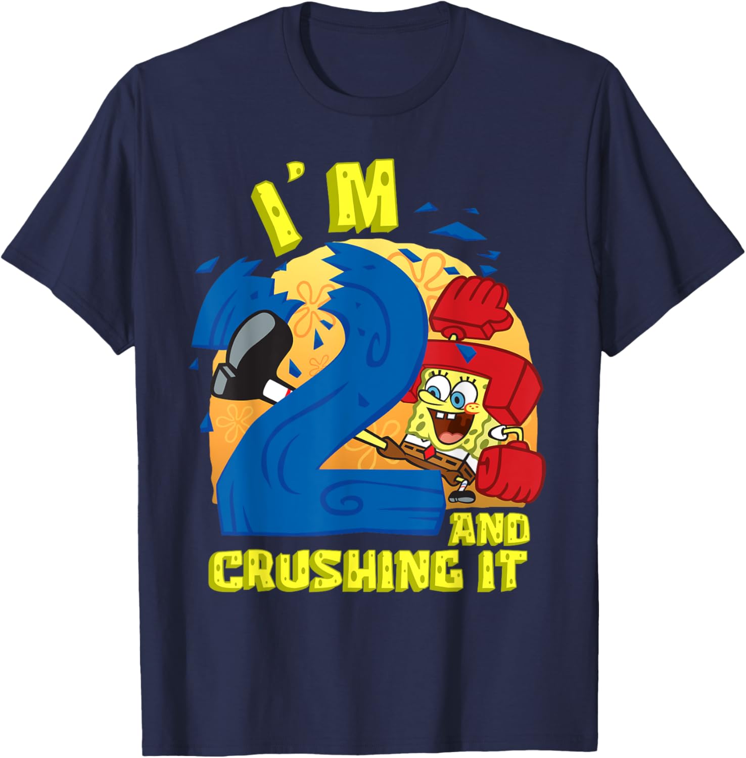 SpongeBob SquarePants 2nd Birthday Gift Crushing It T-Shirt for Kids - 1