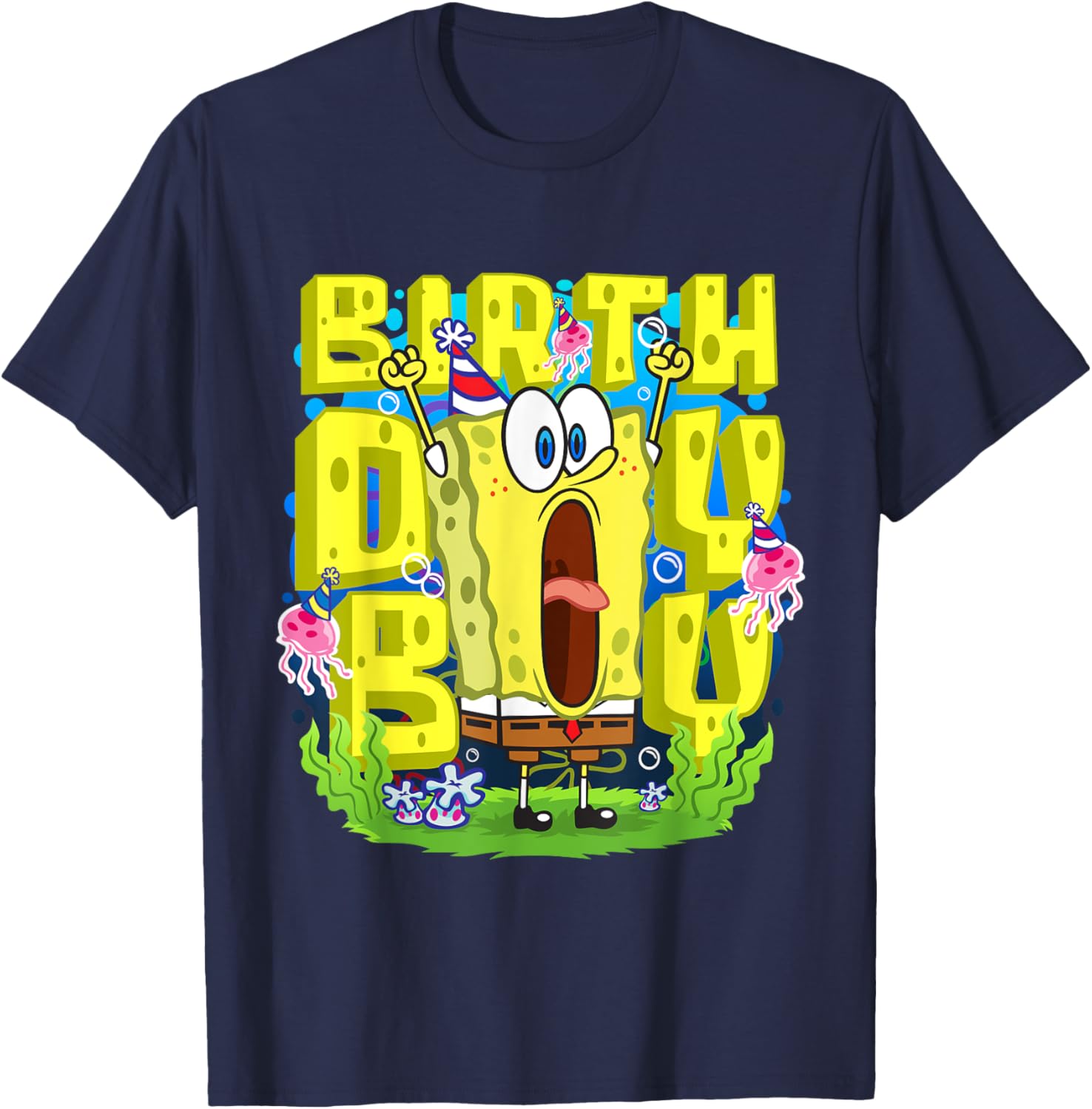 Mademark SpongeBob SquarePants Birthday Boy Funny T-Shirt for Kids - 10