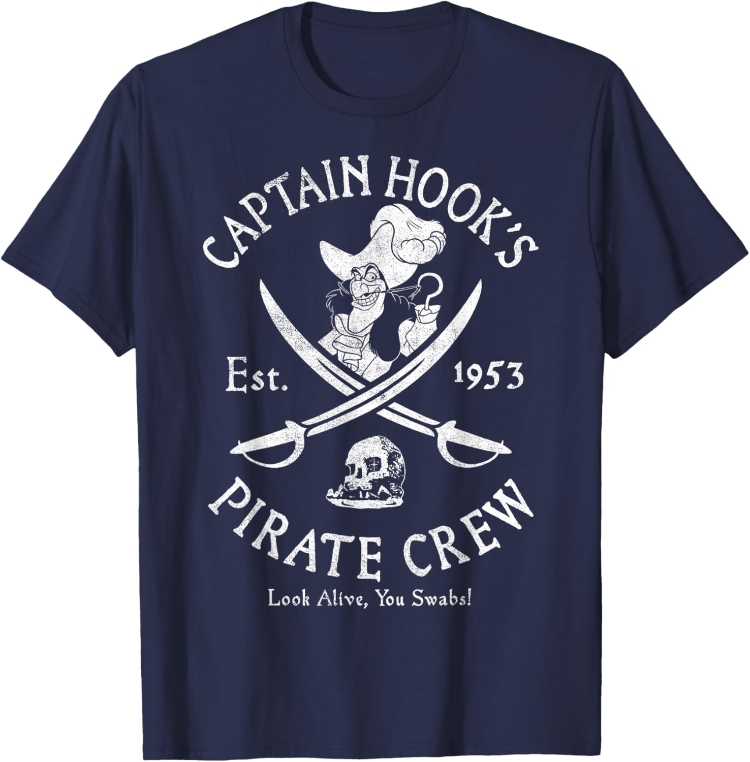 Disney Peter Pan Captain Hook Pirate Crew T-Shirt Established 1953 - 2